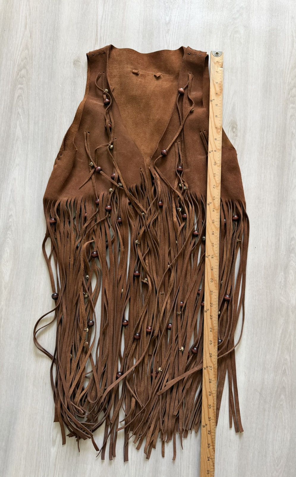 Vintage Custom Fringe Open Vest Boho Festival Western Hippie Suede Size US S / EU 44-46 / 1 - 7 Thumbnail