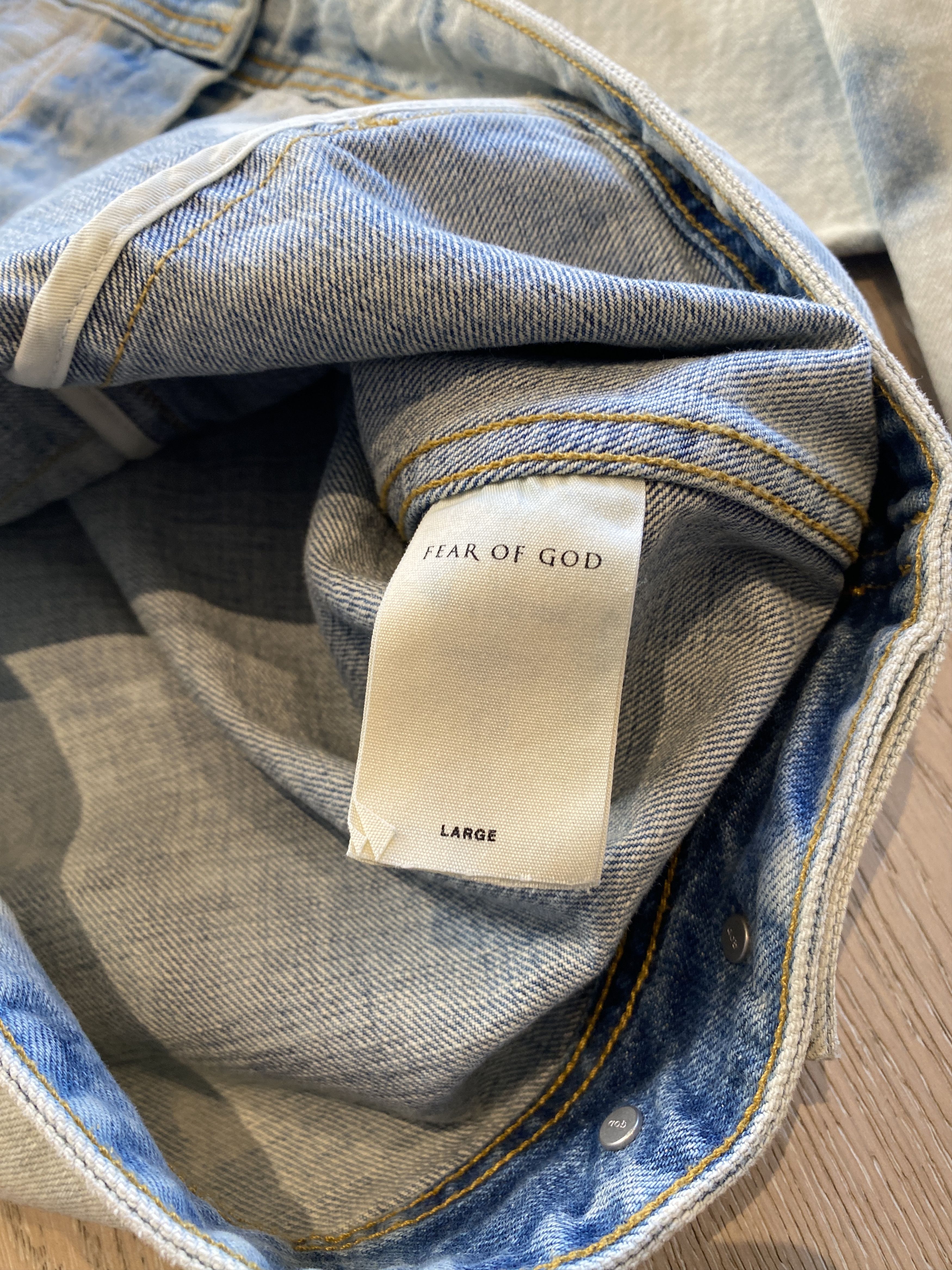 Fear of God INVERTED HOLY WATER $1300 NEW FIFTH DENIM JACKET FEAR OF GOD Size US L / EU 52-54 / 3 - 10 Thumbnail
