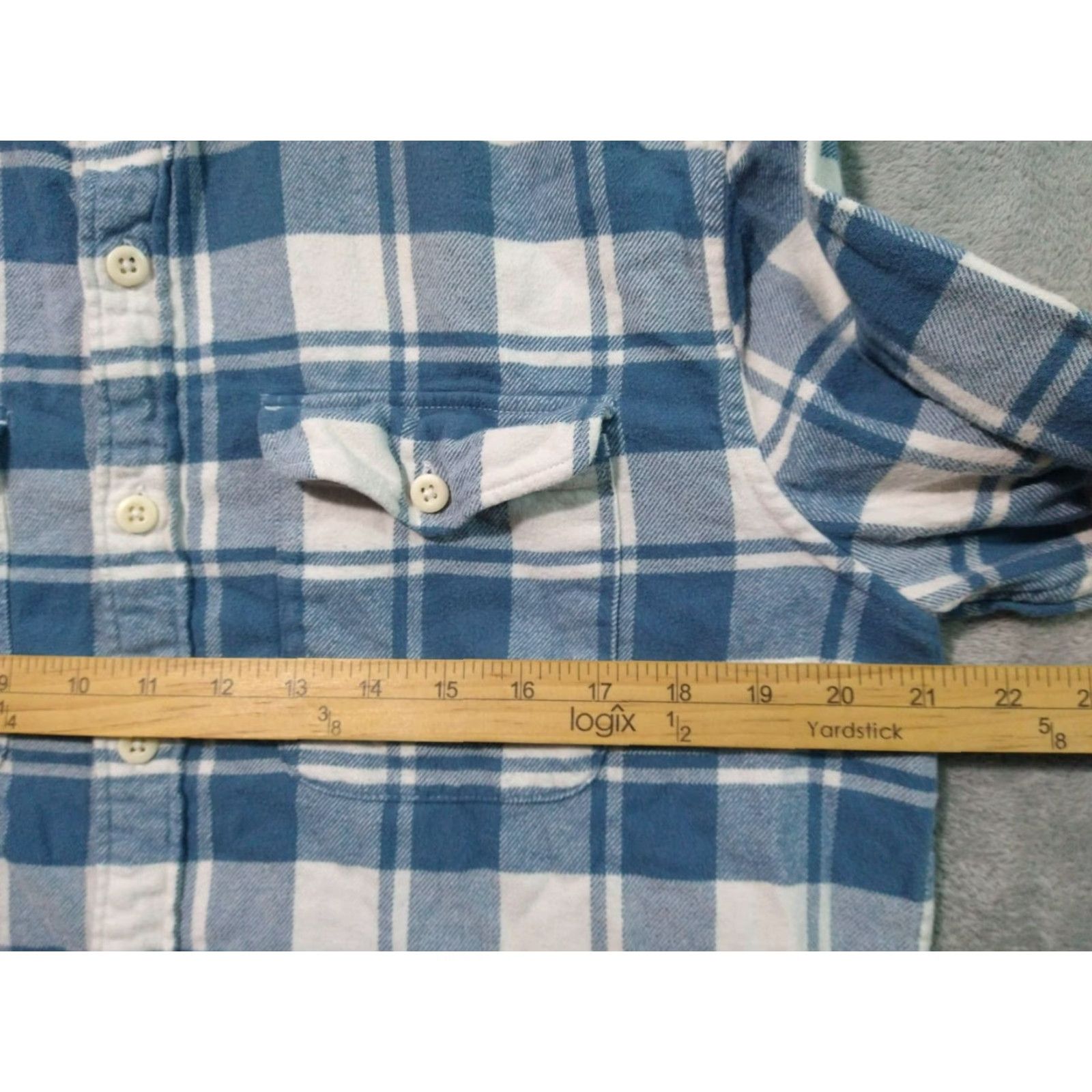 American Eagle Outfitters American Eagle Flannel Shirt Mens Medium Blue White Plaid Super Soft Button-Up Long Sleeve Size US M / EU 48-50 / 2 - 5 Thumbnail