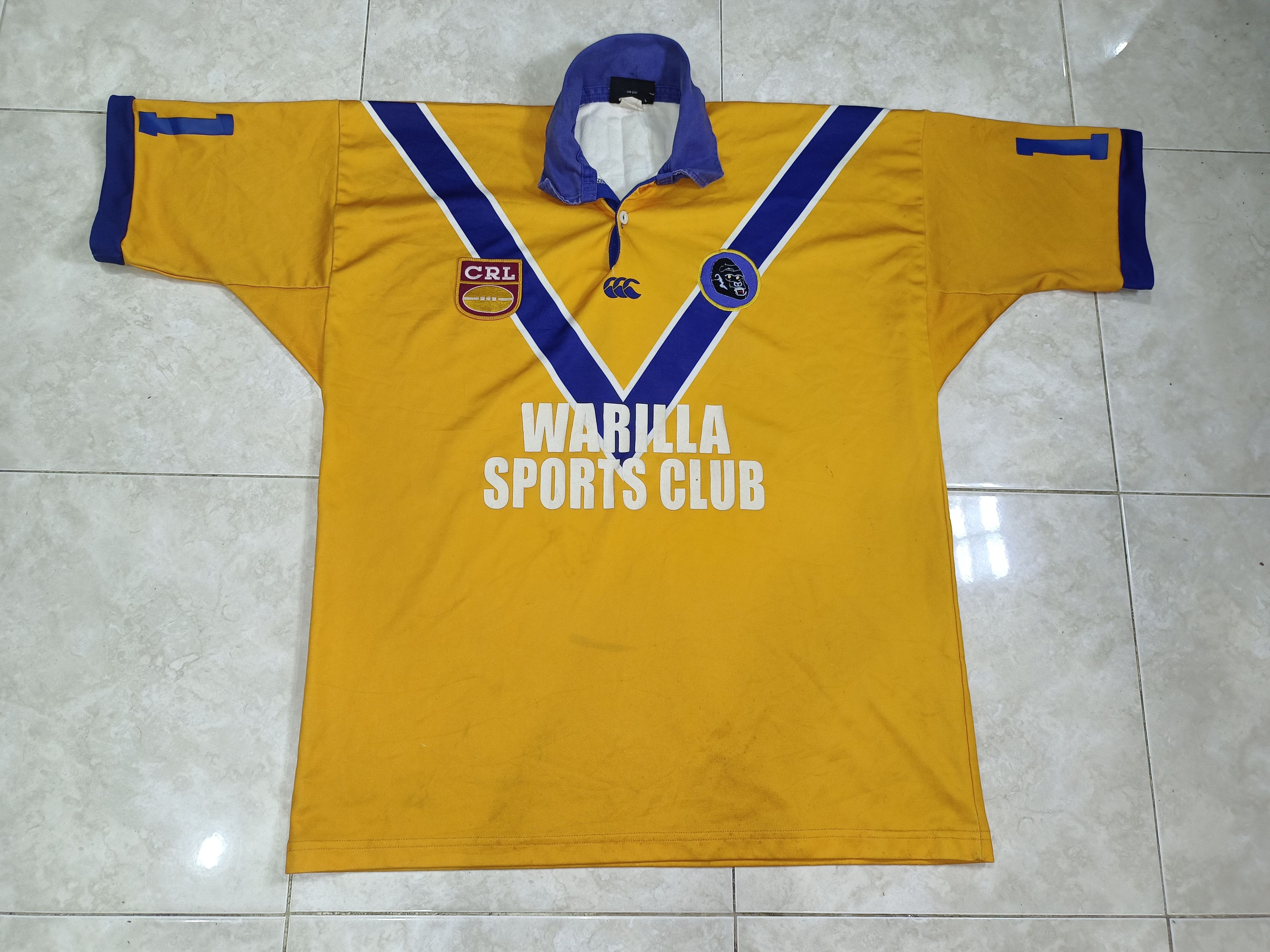 image of All Sport x Canterbury Of New Zealand Vintage Warilla Rugby League Club Matchworn Jersey in Blue Ye