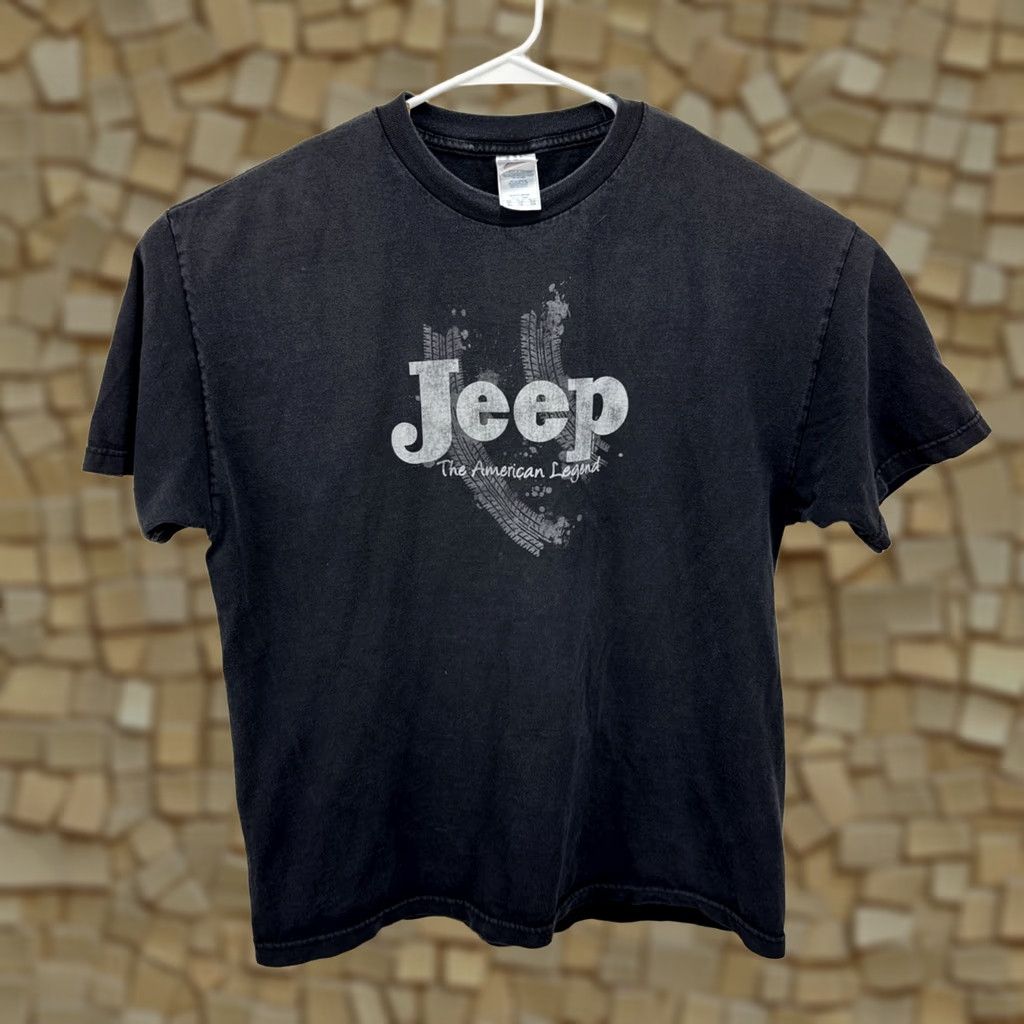 Spell VINTAGE Chrysler Faded Spell Out Jeep The American Legend T-Shirt Black XL Crew Neck Short Sleeve Men Size US XL / EU 56 / 4 - 1 Thumbnail