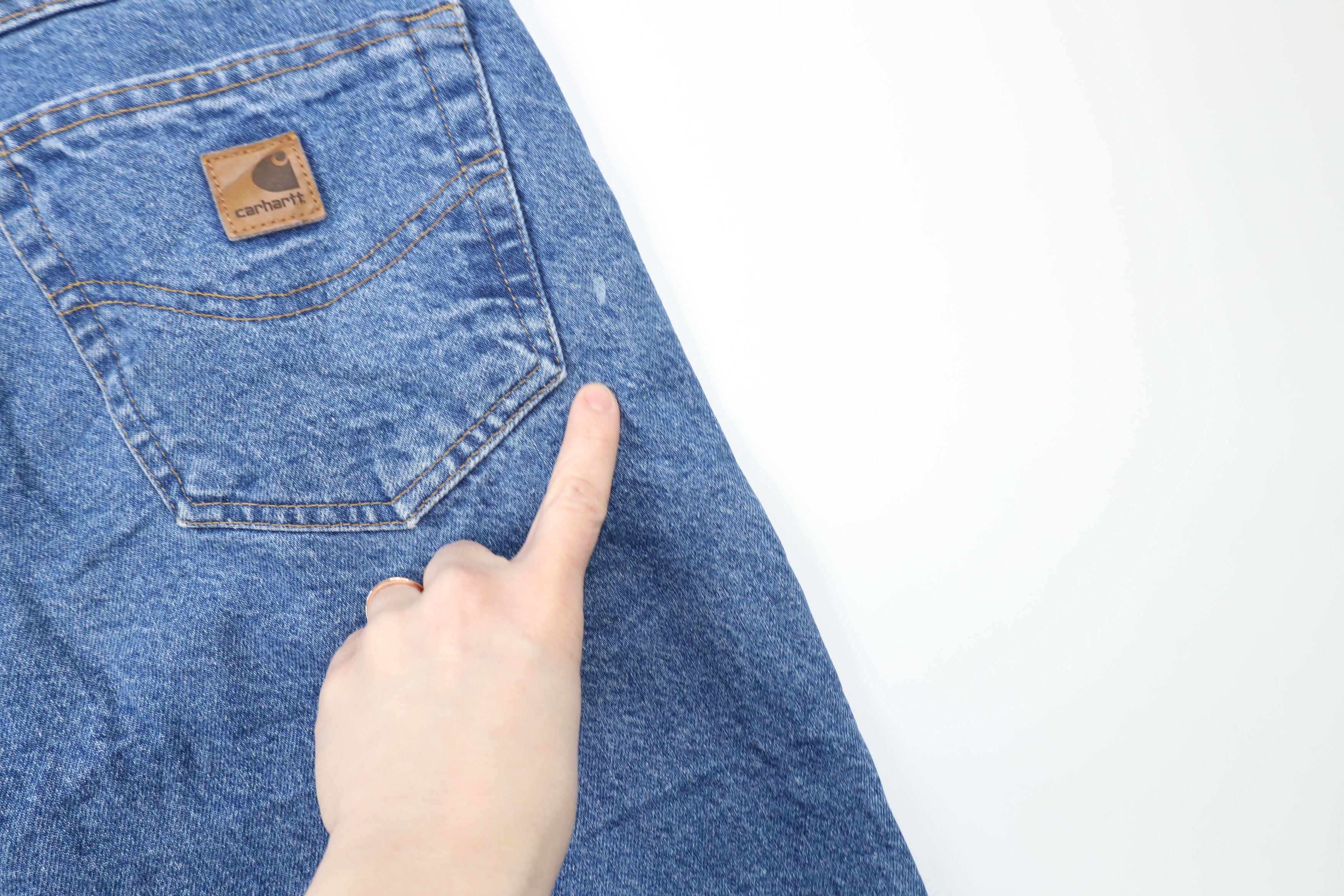 Carhartt × Vintage Vintage Carhartt Fleece Lined Relaxed Fit Denim Jeans Blue Size US 38 / EU 54 - 13 Thumbnail