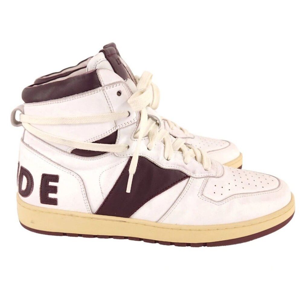 Rhude Rhude Rhecess-Hi Sneakers 7 Men's White Maroon Sneakers New Size US 7 / EU 40 - 6 Thumbnail