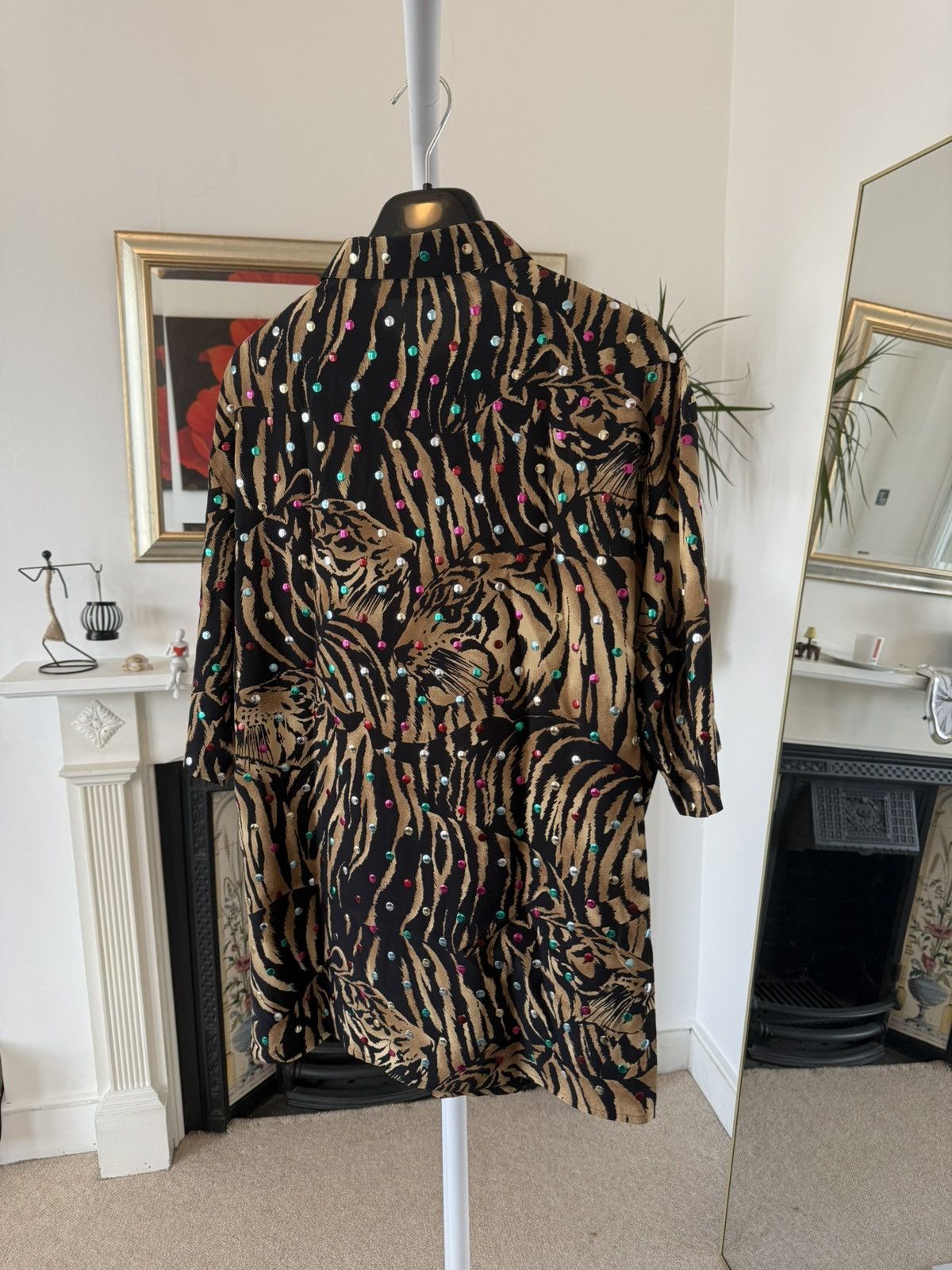 Saint Laurent Paris Saint Laurent Silk Tiger Shirt with Metallic Dots Size US M / EU 48-50 / 2 - 8 Thumbnail