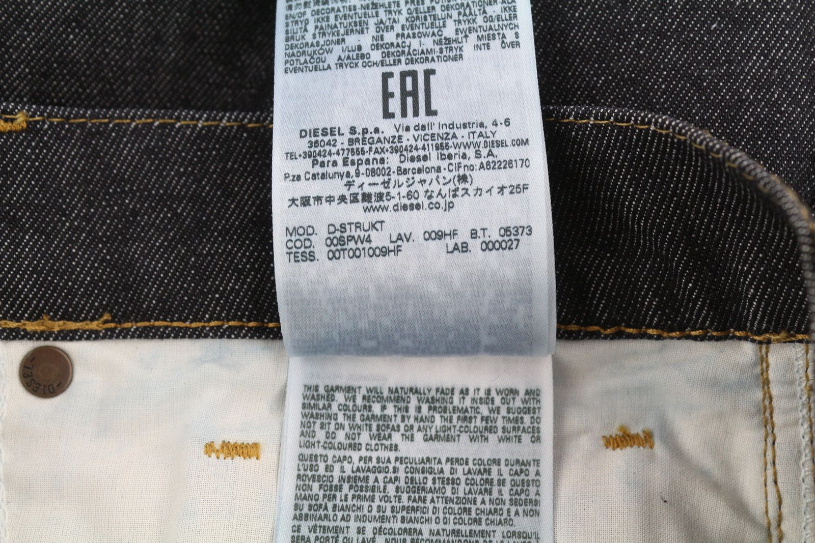 Diesel D-STRUKT 009HF W30/L30 Slim Stretch Dark Jeans 40887 Size US 30 / EU 46 - 12 Thumbnail