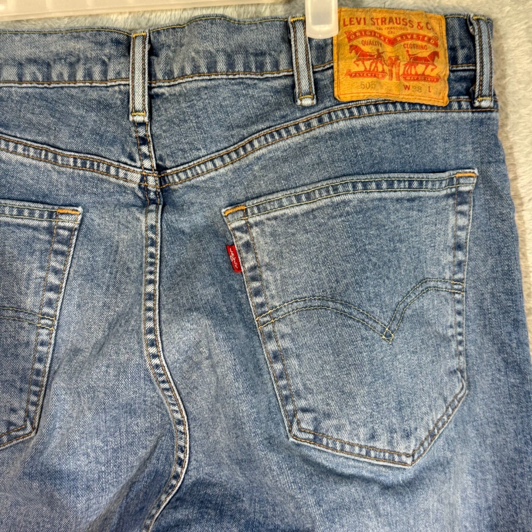 Levi's Levi’s 505 Jeans Men’s 38x34 Blue Denim Stretch Mid-Rise Straight Leg Vintage No Size US 38 / EU 54 - 7 Thumbnail