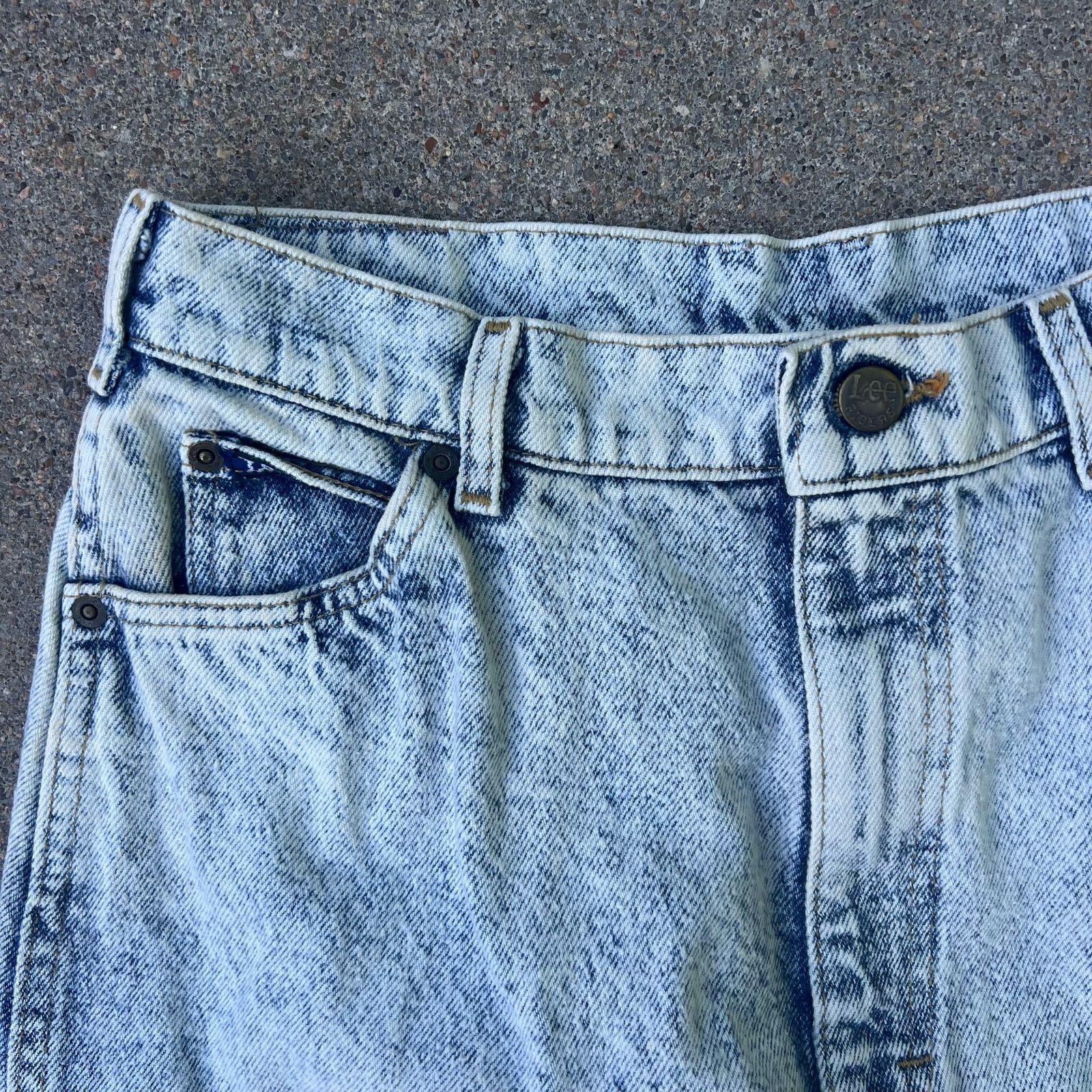 Lee Vintage 80s Lee riders high-rise acid wash jeans 28" WAIST Size 28" / US 6 / IT 42 - 3 Thumbnail