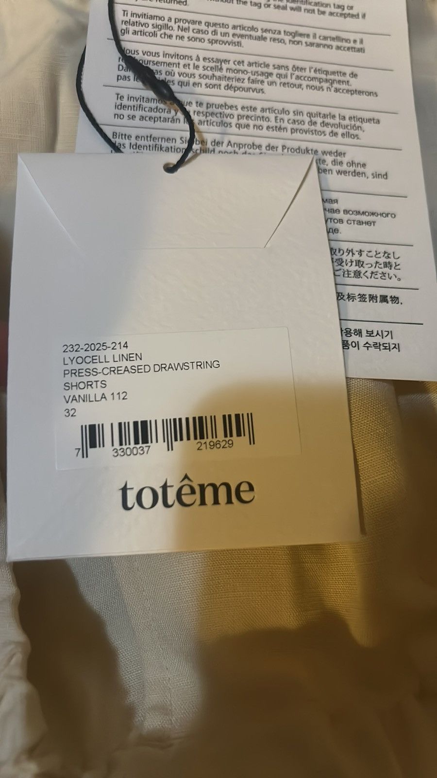 TOTEME Press-Creased Drawstring TENCEL linen-blend Shorts