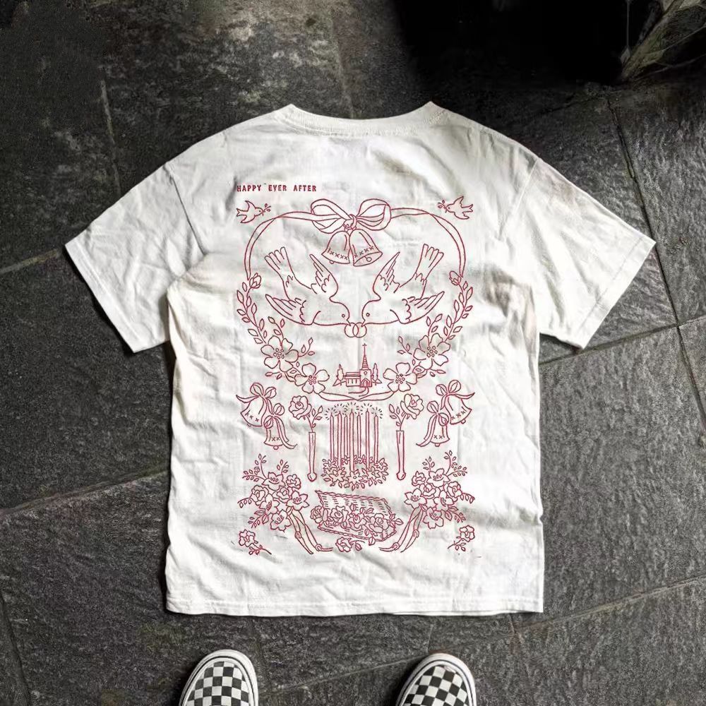 Vintage White street casual retro pigeon print t-shirt Size US M / EU 48-50 / 2 - 1 Thumbnail
