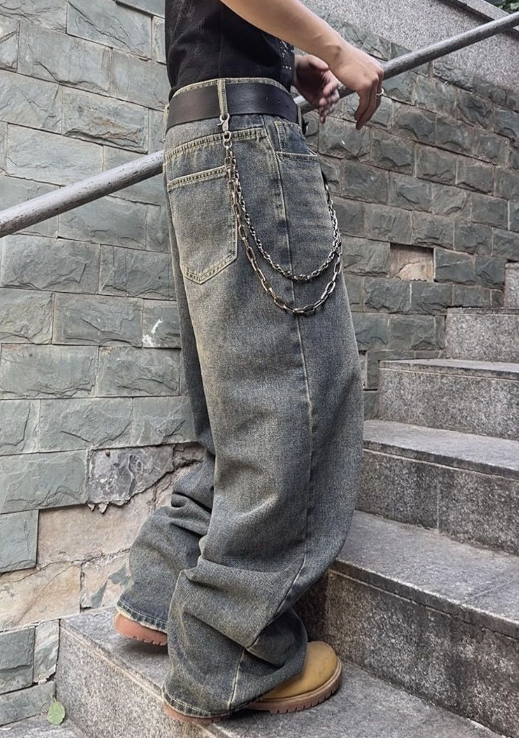 Other Mens Streetwear Hip Hop Baggy Jeans Wide Leg Size US 32 / EU 48 - 3 Thumbnail