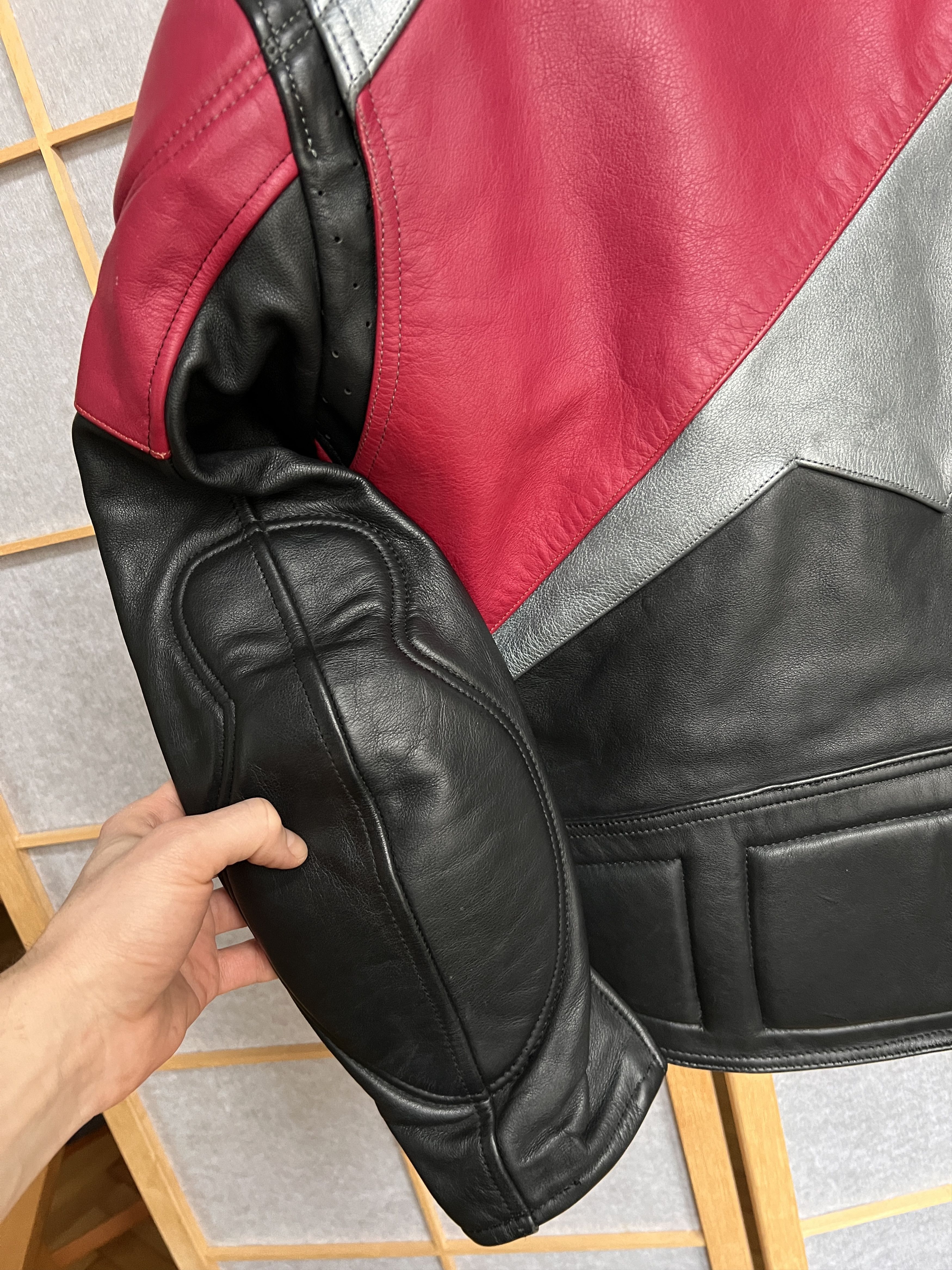 Genuine Leather Racing leather jacket 90s avant garde cropped moto y2k baggy Size M / US 6-8 / IT 42-44 - 16 Thumbnail