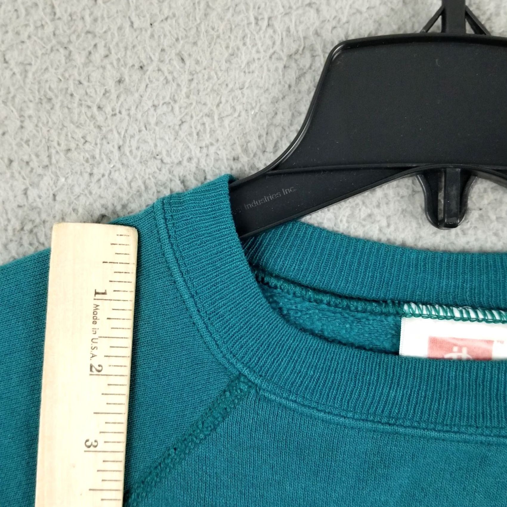Hanes VINTAGE Hanes Sweatshirt Crewneck Sweatshirt Men L Teal 90s Hip Hop Grunge Streetwear Pullover" Size US L / EU 52-54 / 3 - 3 Thumbnail