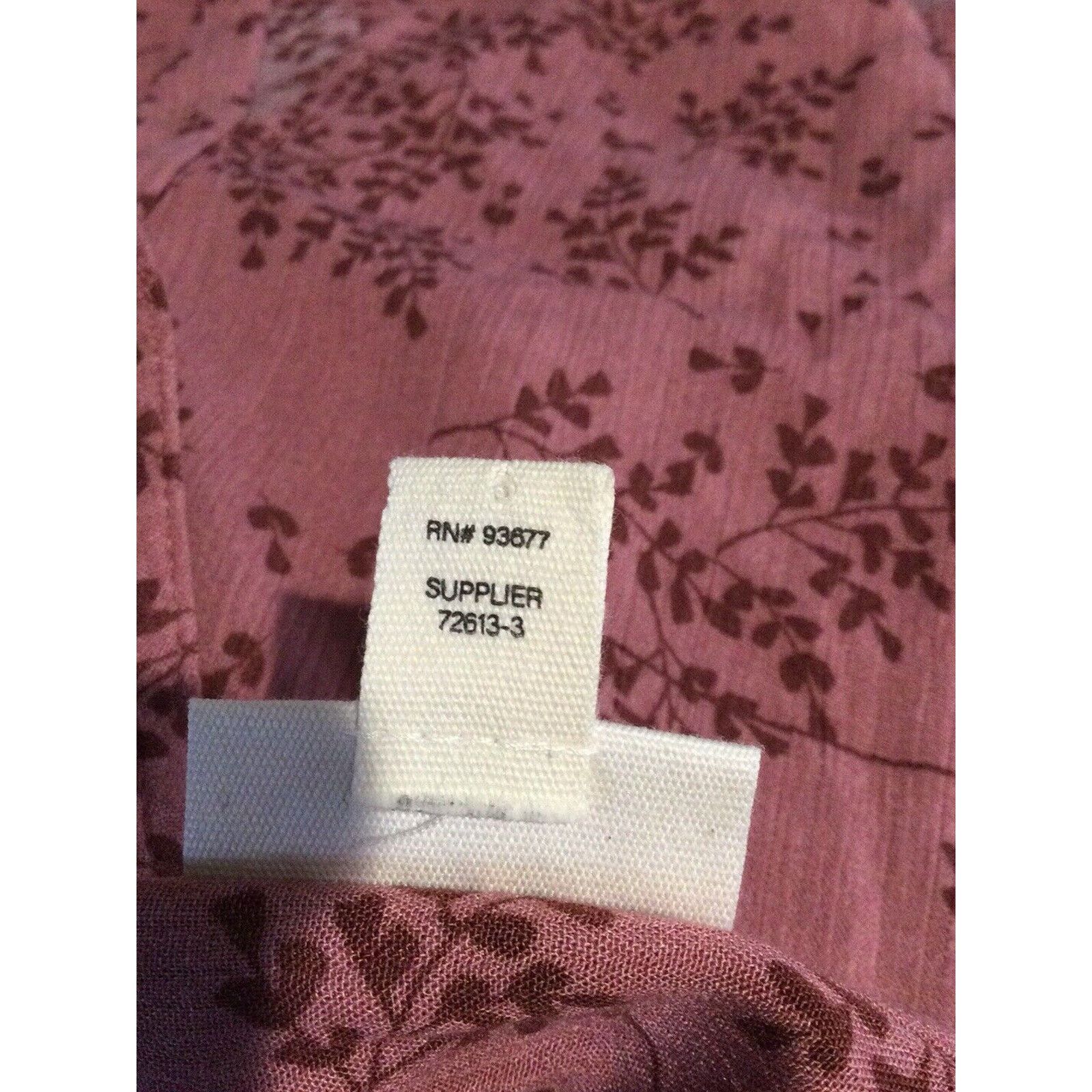 Vintage A.N.A. V-Neck Mauve Floral Long Sleeve Shift Dress Sz Small Size S / US 4 / IT 40 - 12 Thumbnail