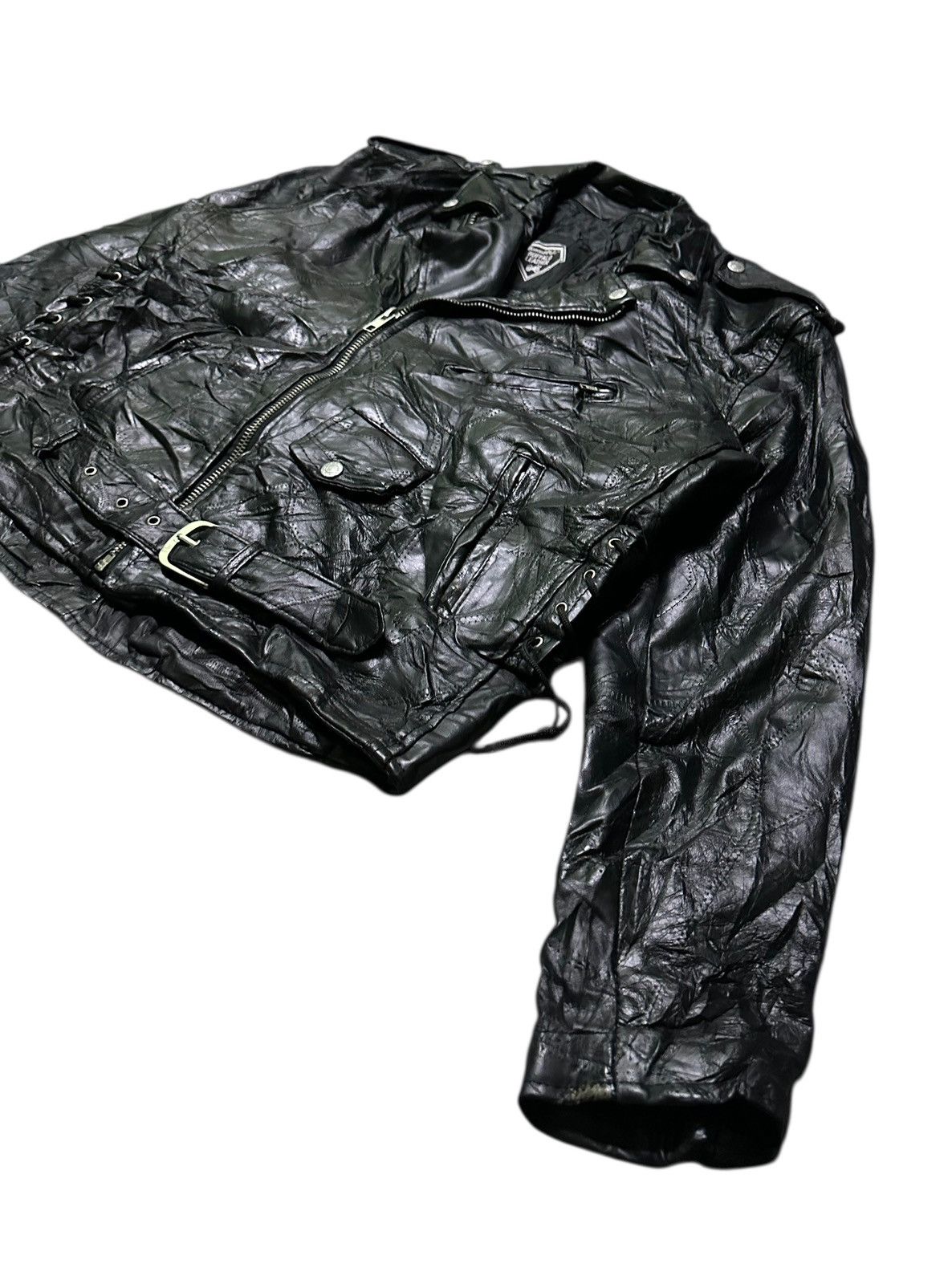 Japanese Brand Diamond plate double collar leather jacket Size US L / EU 52-54 / 3 - 5 Thumbnail