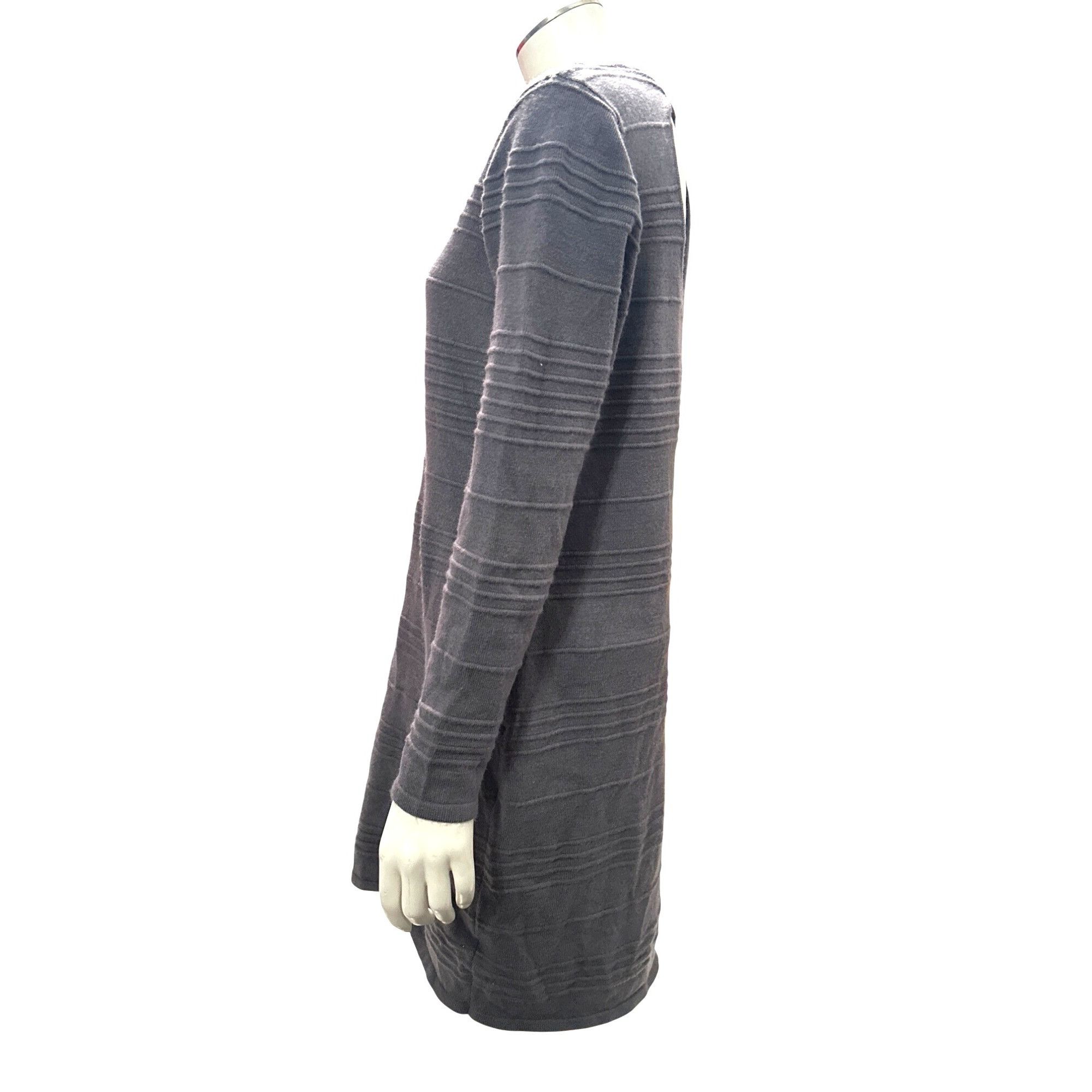 Other Allison Brittney Small Gray Textured Knit Long Sleeve Dress Size S / US 4 / IT 40 - 3 Thumbnail