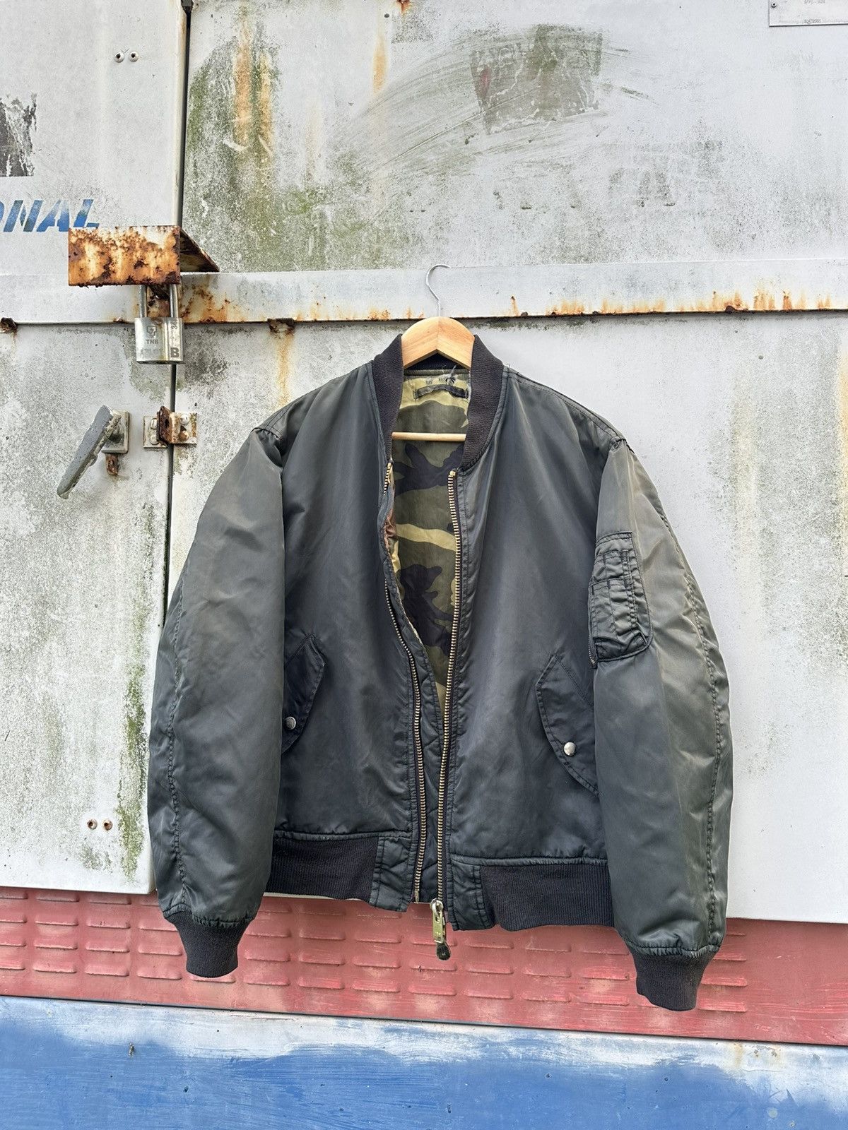 Vintage 🪖Vintage Faded MA-1 Man Intermediate Bomber Jacket Size US M / EU 48-50 / 2 - 7 Thumbnail