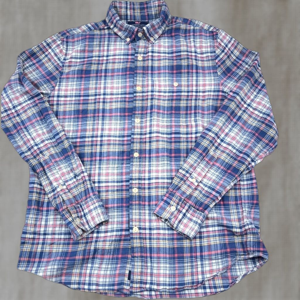 Vineyard Vines Vineyard Vines Flannel Shirt Men M Blue Pink Plaid Button-Up Slim Longshore Size US M / EU 48-50 / 2 - 1 Thumbnail