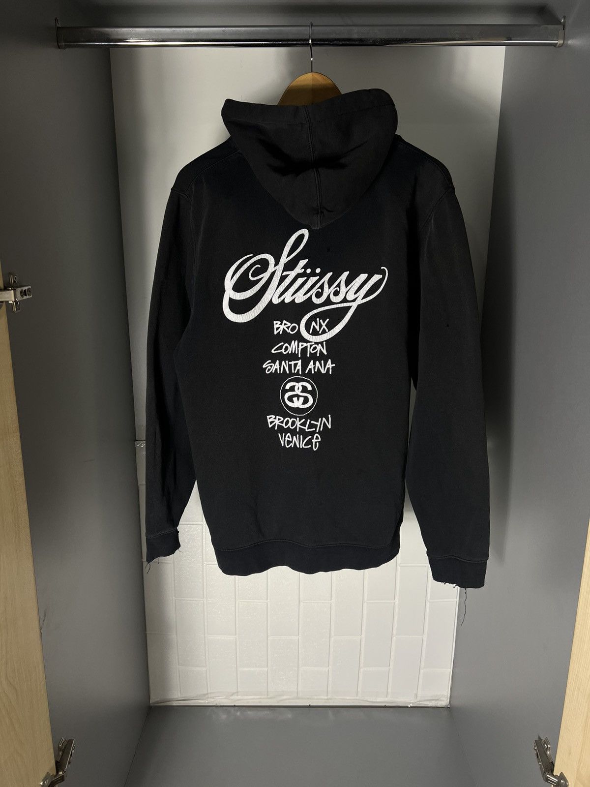 Stussy Stussy double face label contrast stitch zip hoodie | Grailed