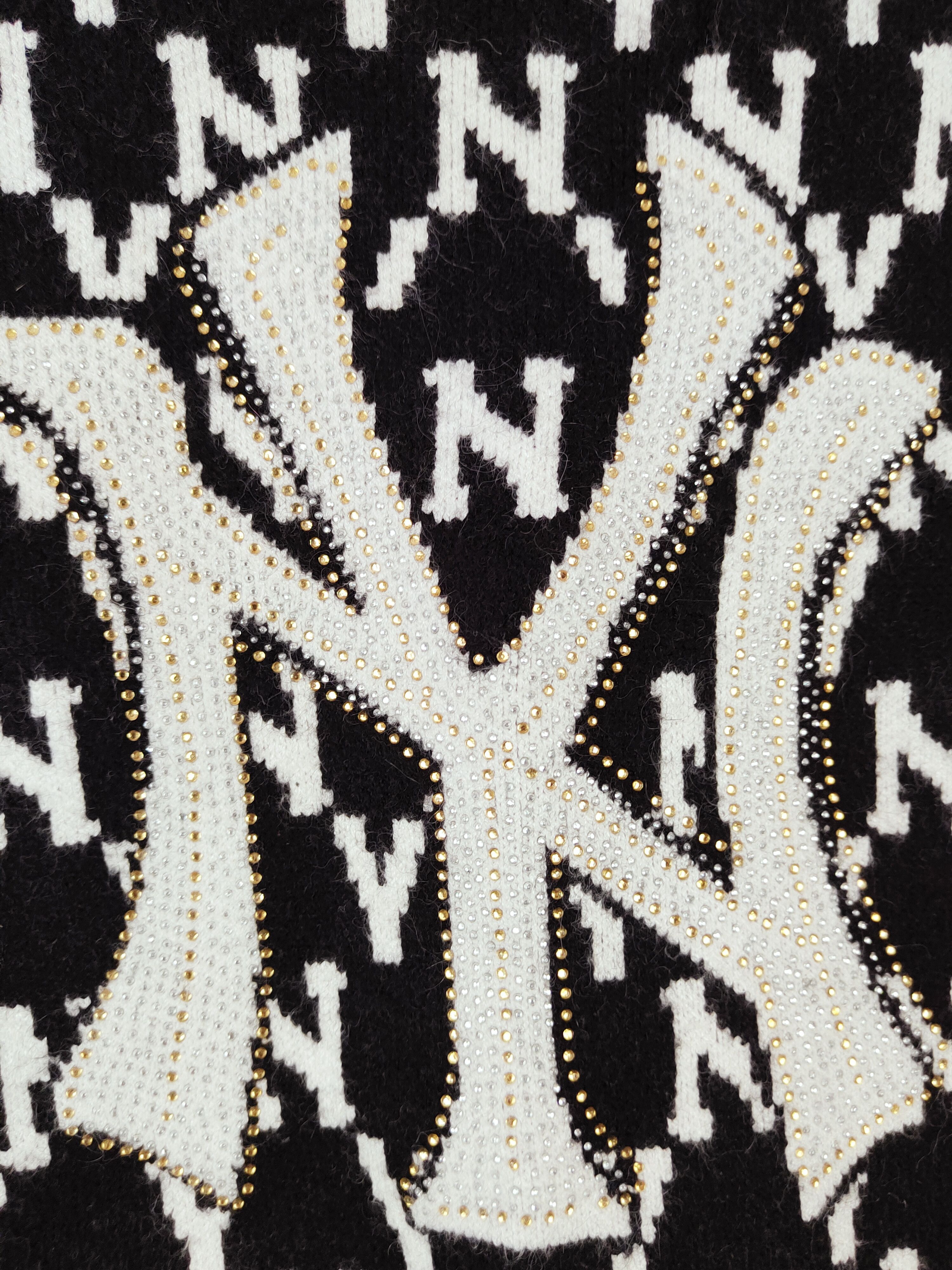 Homespun Knitwear × I Love NY × New York Yankees Japanese Brand Black White NY Knitwear Sweatshirts #W880 Size M / US 6-8 / IT 42-44 - 3 Thumbnail