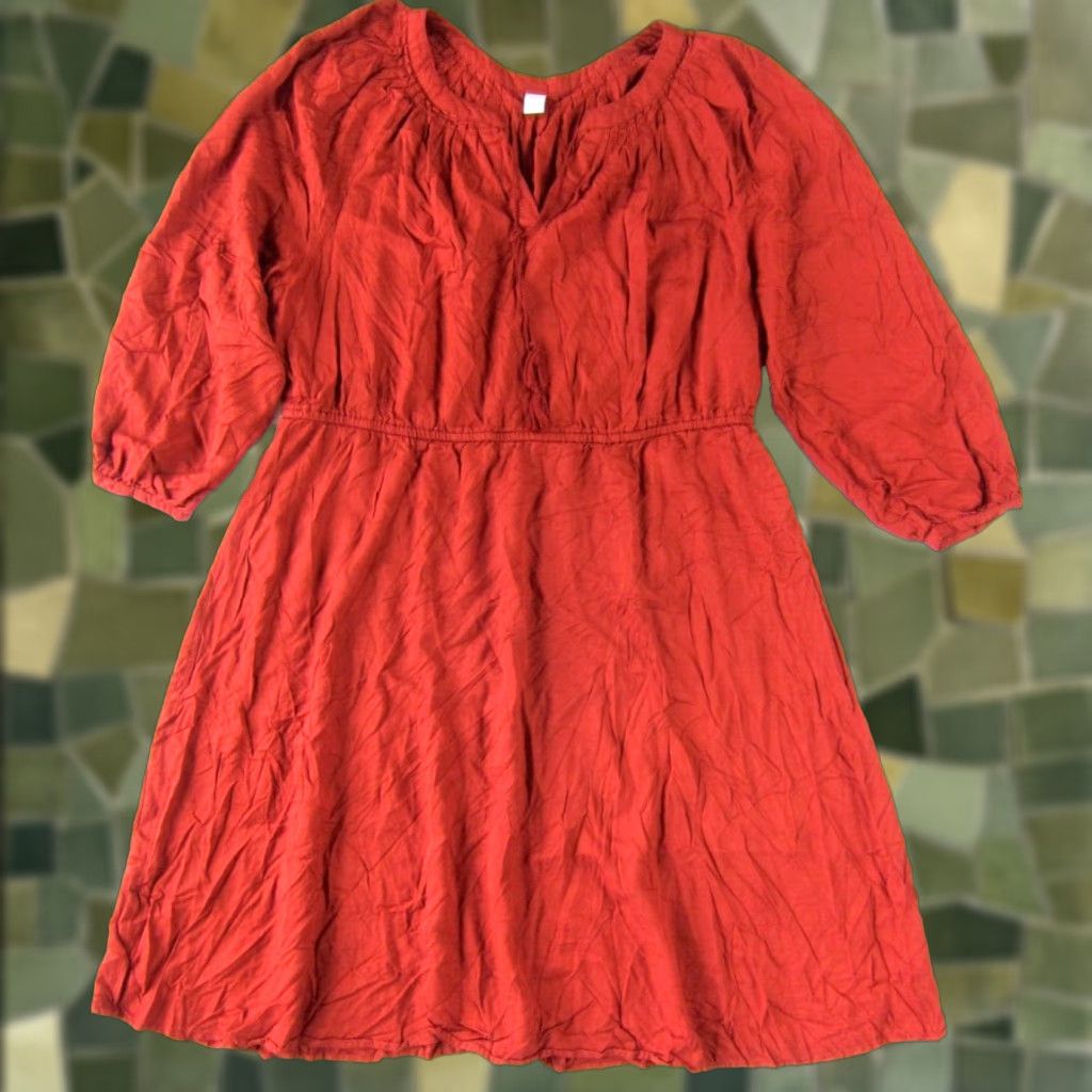 Old Navy Old Navy Orange V-Neck Long Sleeve Sheath Tunic Dress Woman XL Size XL / US 12-14 / IT 48-50 - 1 Thumbnail