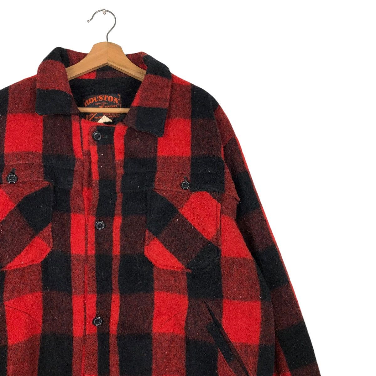 Japanese Brand 🔥VINTAGE WOOL BUTTON BOMBER JACKET HOUSTON TARTAN DESIGN Size US M / EU 48-50 / 2 - 8 Thumbnail