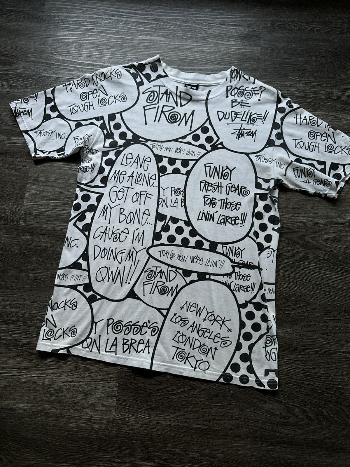 Stussy Vintage Stussy Doodle Fullprint AOP All Over Print Tshirt Size US S / EU 44-46 / 1 - 2 Thumbnail