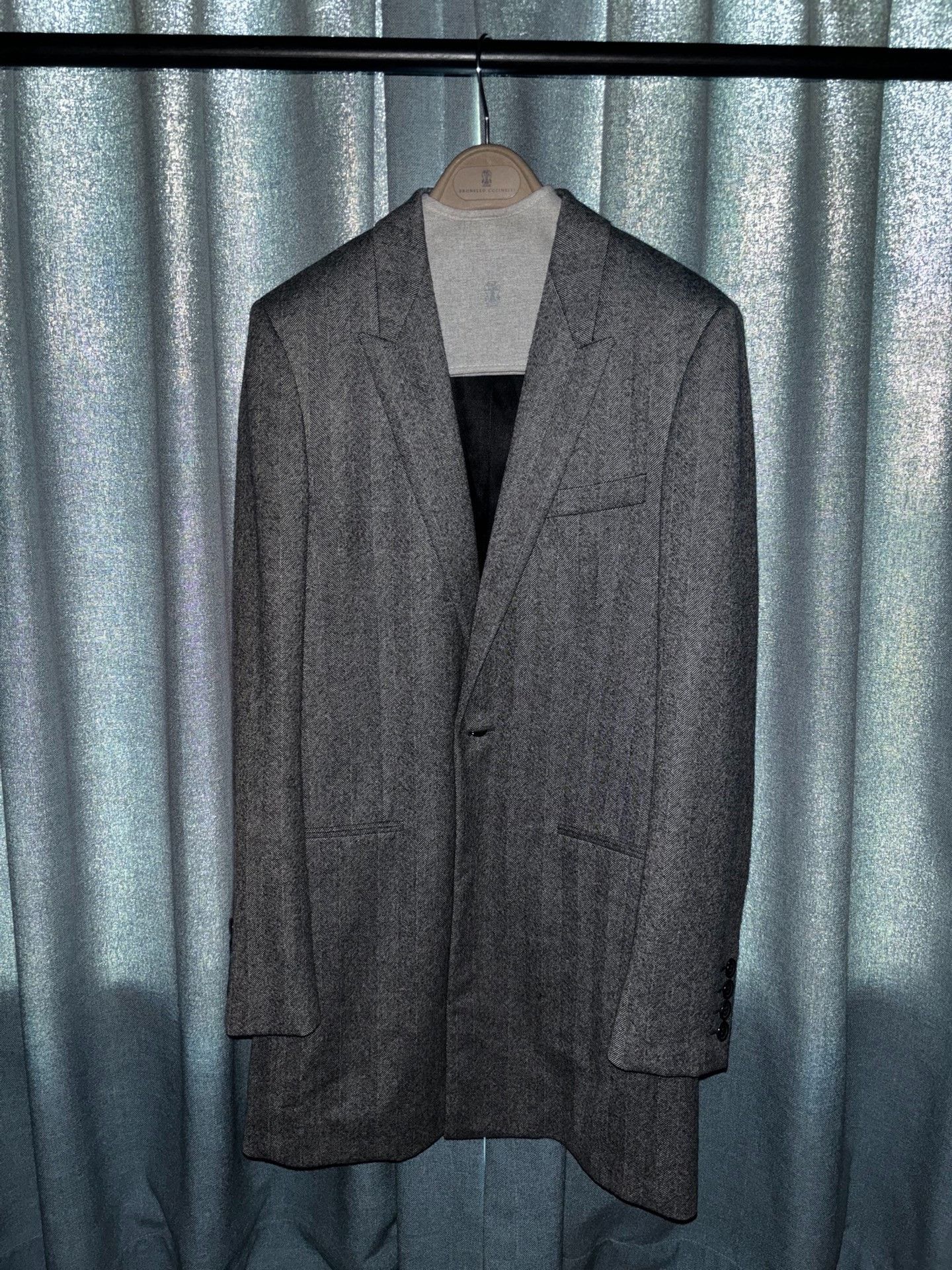 Saint Laurent Paris Saint Laurent 2017FW Herringbone Peak Lapel Coat Size US S / EU 44-46 / 1 - 1 Thumbnail