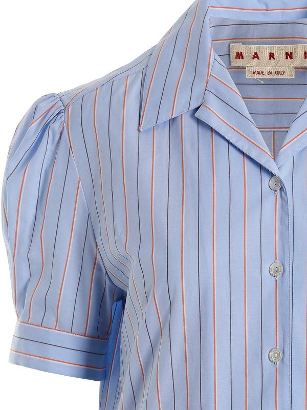 Marni o1y1025 Striped Mini Dress in Sky Blue Size M / US 6-8 / IT 42-44 - 3 Thumbnail