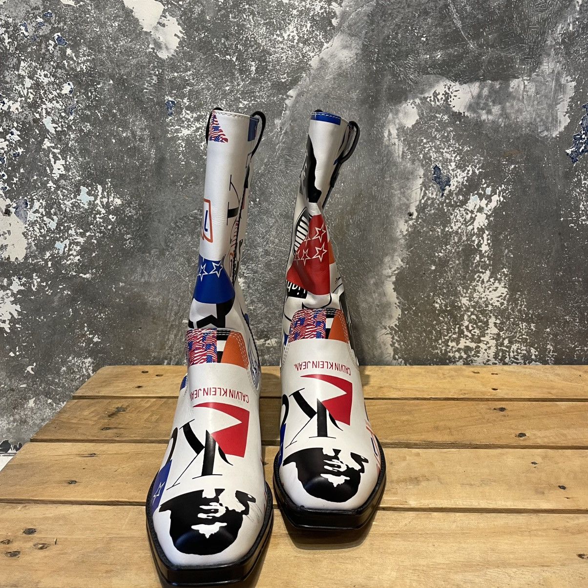 Calvin Klein 205W39NYC CALVIN KLEIN JEANS RAF SIMONS BENEDICT COWBOY WHITE BOOTS Size US 7 / EU 40 - 2 Thumbnail