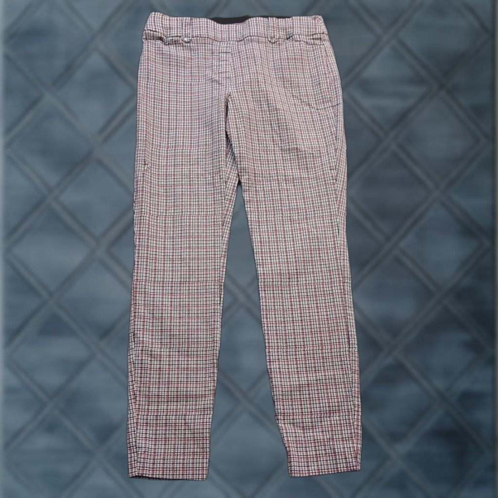 Vintage Maurices Ankle Pants Womens Medium Purple Plaid Pull On Skinny 30x27 Mid Rise Pants Size 32" / US 10 / IT 46 - 1 Thumbnail