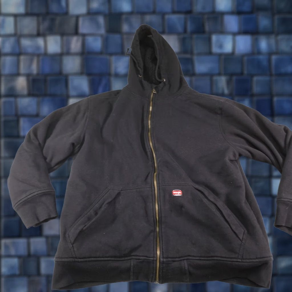 Wrangler Wrangler Jacket Mens XL Black Full Zip Hooded Fleece Heavyweight Warm Workwear Size US XL / EU 56 / 4 - 1 Thumbnail