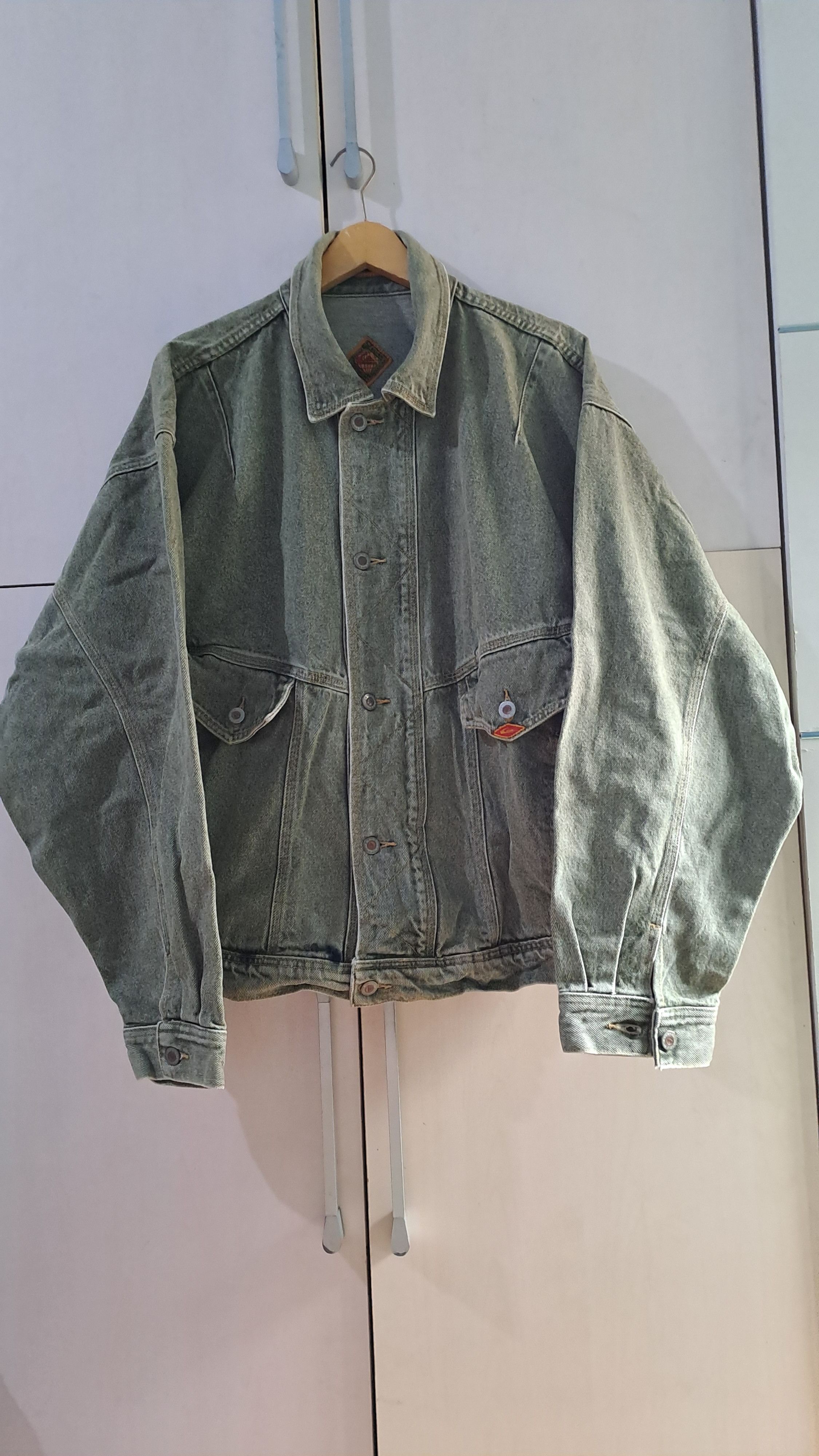 image of Denim Jacket x Quiksilver Vintage Quiksilever Salt Water Denim Trucket in Hunter Green (Size XL)