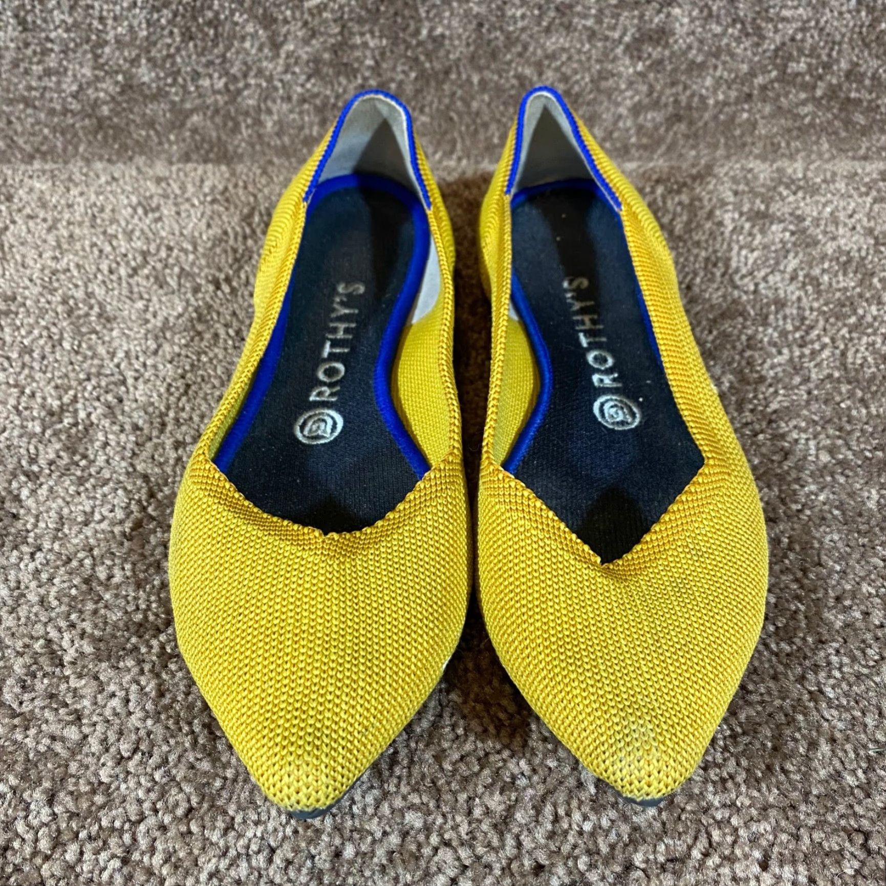 Rothy's Rothy’s Womens 8.5 Yellow Ballet Flat Workwear Casual Authentic Flat Shoes Women’s Size US 6 / IT 36 - 3 Thumbnail
