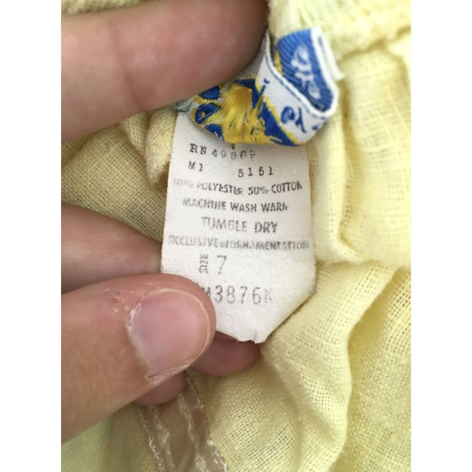 Vintage VINTAGE Papermoon Sundress Off Shoulder Tiered Lace Cottage Core 70s Yellow Cotton Blend 7 Womens Dress Size M / US 6-8 / IT 42-44 - 7 Thumbnail