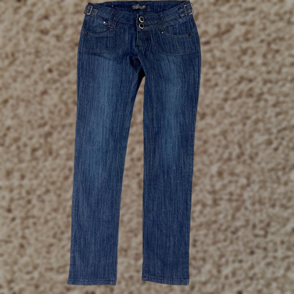 Denime Clash Jeans Womens City Preppy 5-Pocket Denim Dark Blue Skinny Low Rise 29x30 Regular Size 9 Slim Stretch Cotton Size 30" / US 8 / IT 44 - 1 Thumbnail