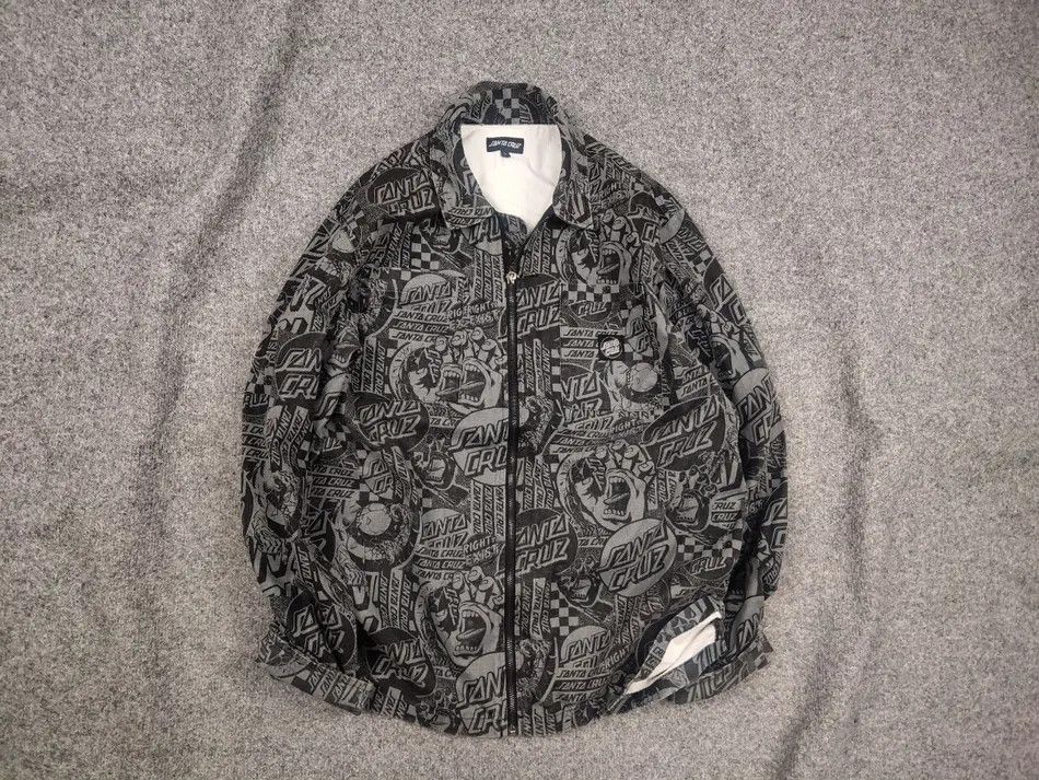 Santa Cruz Skateboards Santa Cruz El Jefe All-Over Pattern Long Sleeve Zip Jacket Size US L / EU 52-54 / 3 - 1 Thumbnail