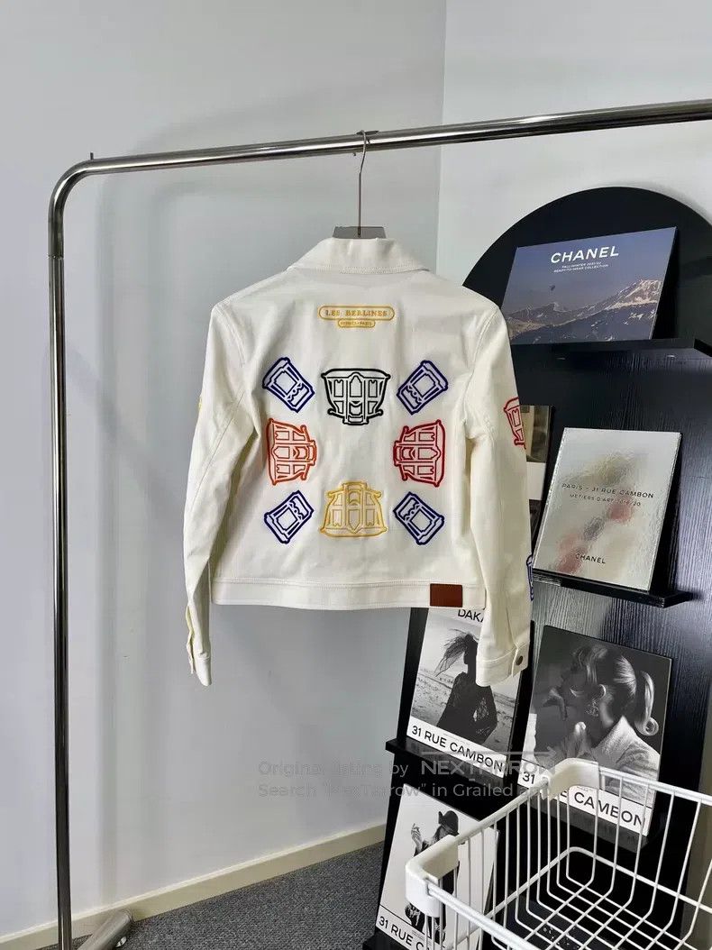 Hermes Hermes Embroidered single row button casual white denim ja Size XS / US 0-2 / IT 36-38 - 2 Thumbnail