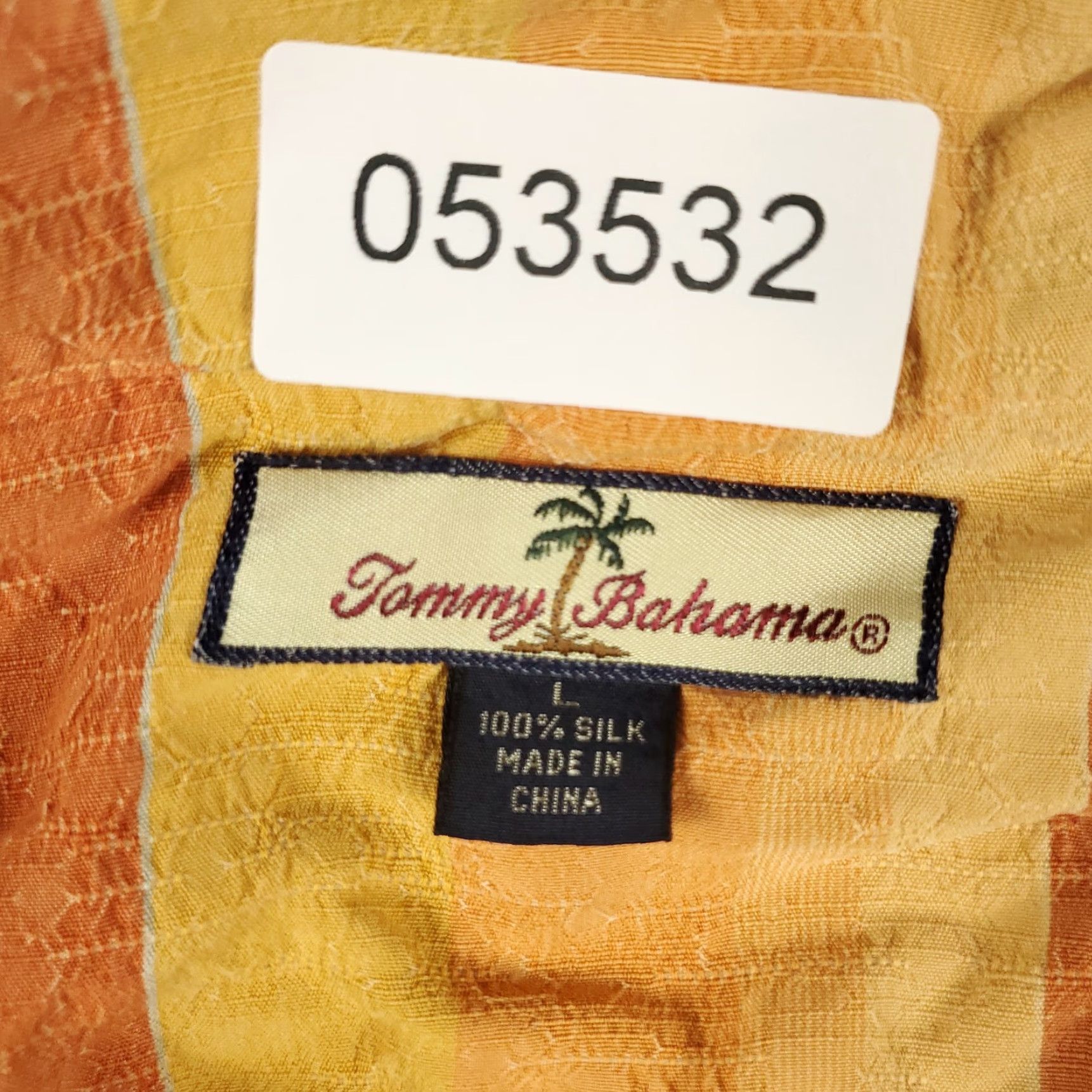 Tommy Bahama VINTAGE? No — Tommy Bahama Shirt Mens Large Orange Striped Hawaiian Button-Up Short Sleeve Size US L / EU 52-54 / 3 - 6 Thumbnail