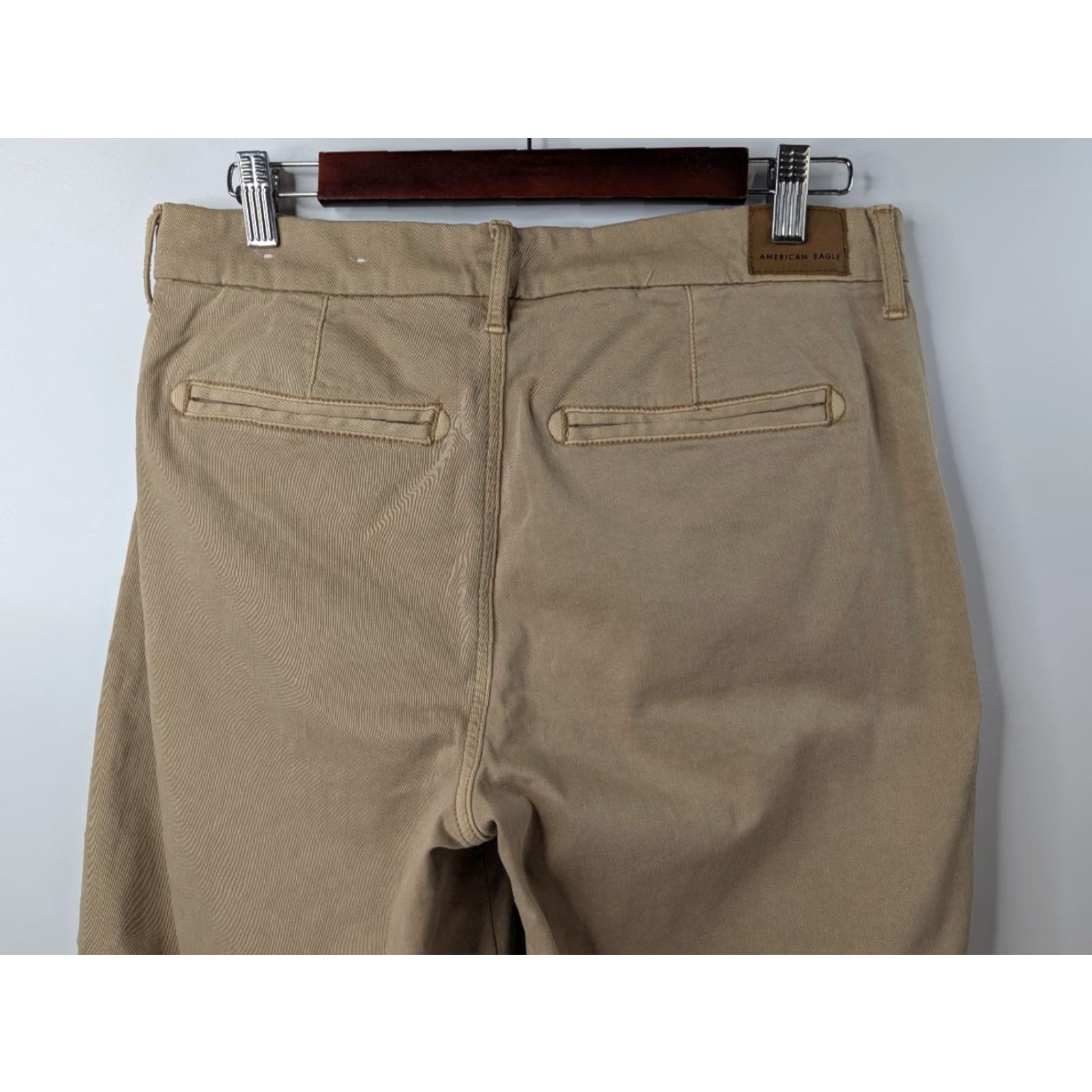 Vintage American Eagle Pants Women's 10 Khaki Wide Leg Stretch Baggy Y2K 90s Skate Vintage No Size 32" / US 10 / IT 46 - 5 Thumbnail