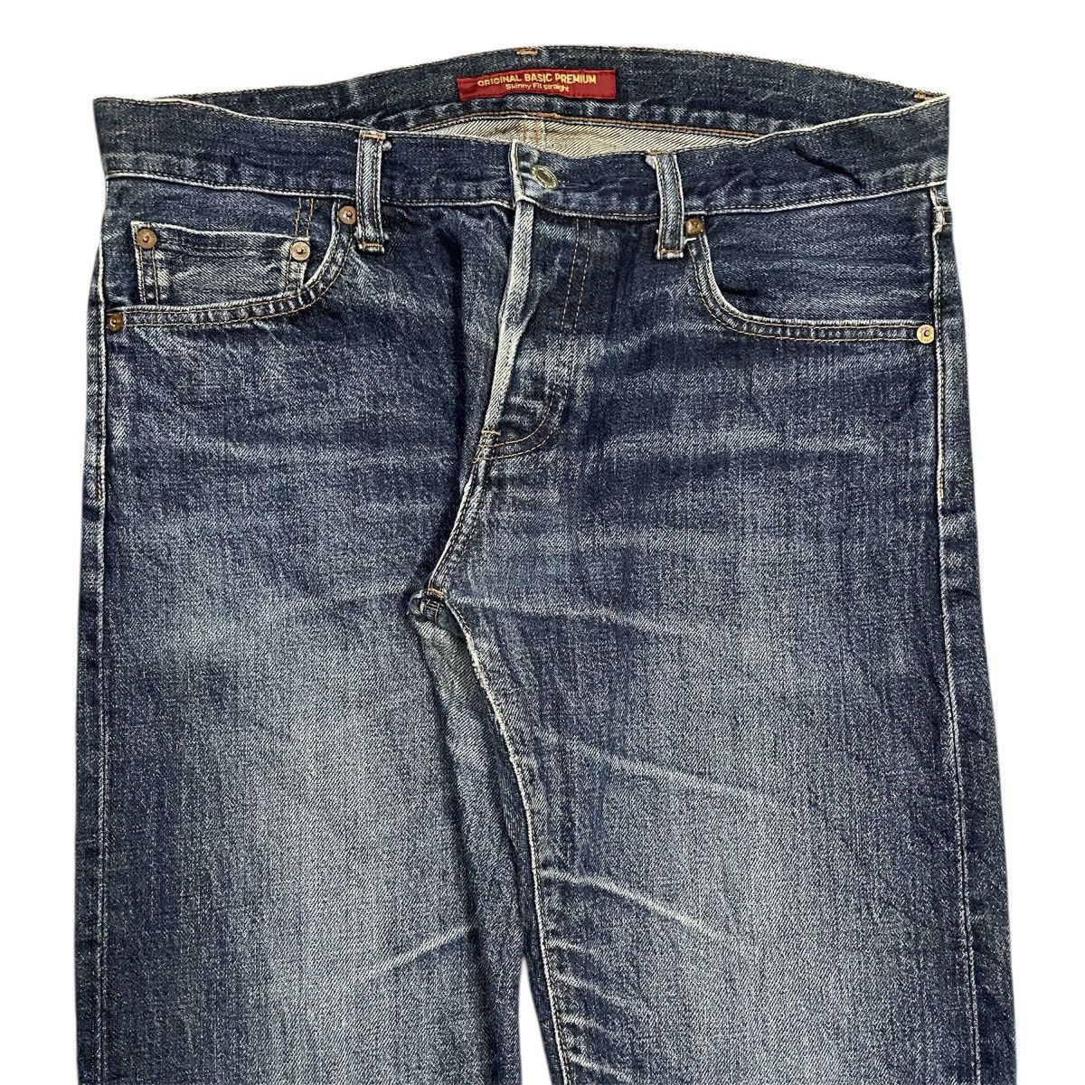 Uniqlo Y2k Japanese UNIQLO selvedge Denim Skinny Fit Straight Jeans Size US 33 - 3 Thumbnail