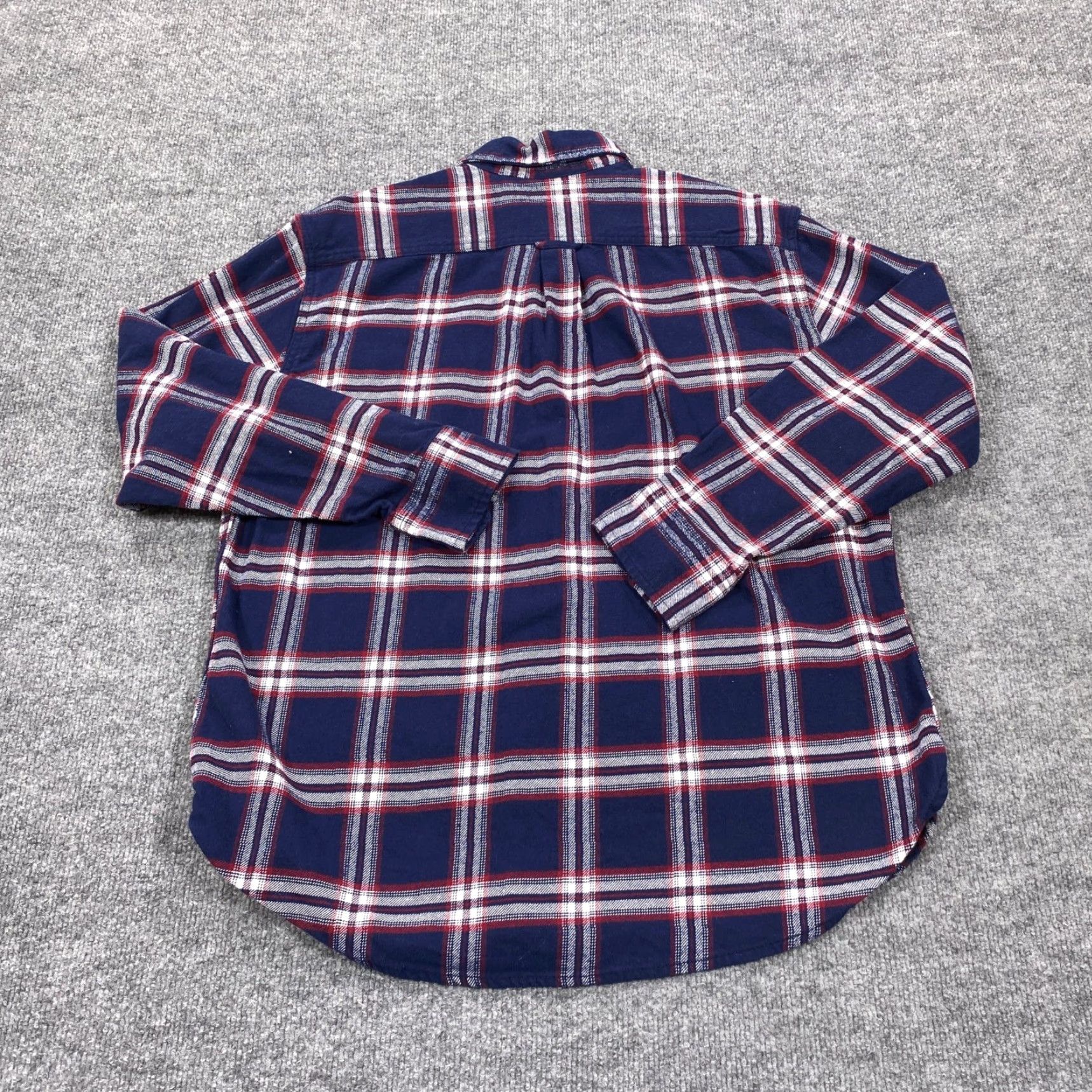 Vintage JACHS Flannel Shirt Mens Large Navy Red Plaid Button Up Long Sleeve Heavy Navy Blue Red White Button-Up Casual Workwear Outdoor 90s Collegiate Mens Size US L / EU 52-54 / 3 - 5 Thumbnail