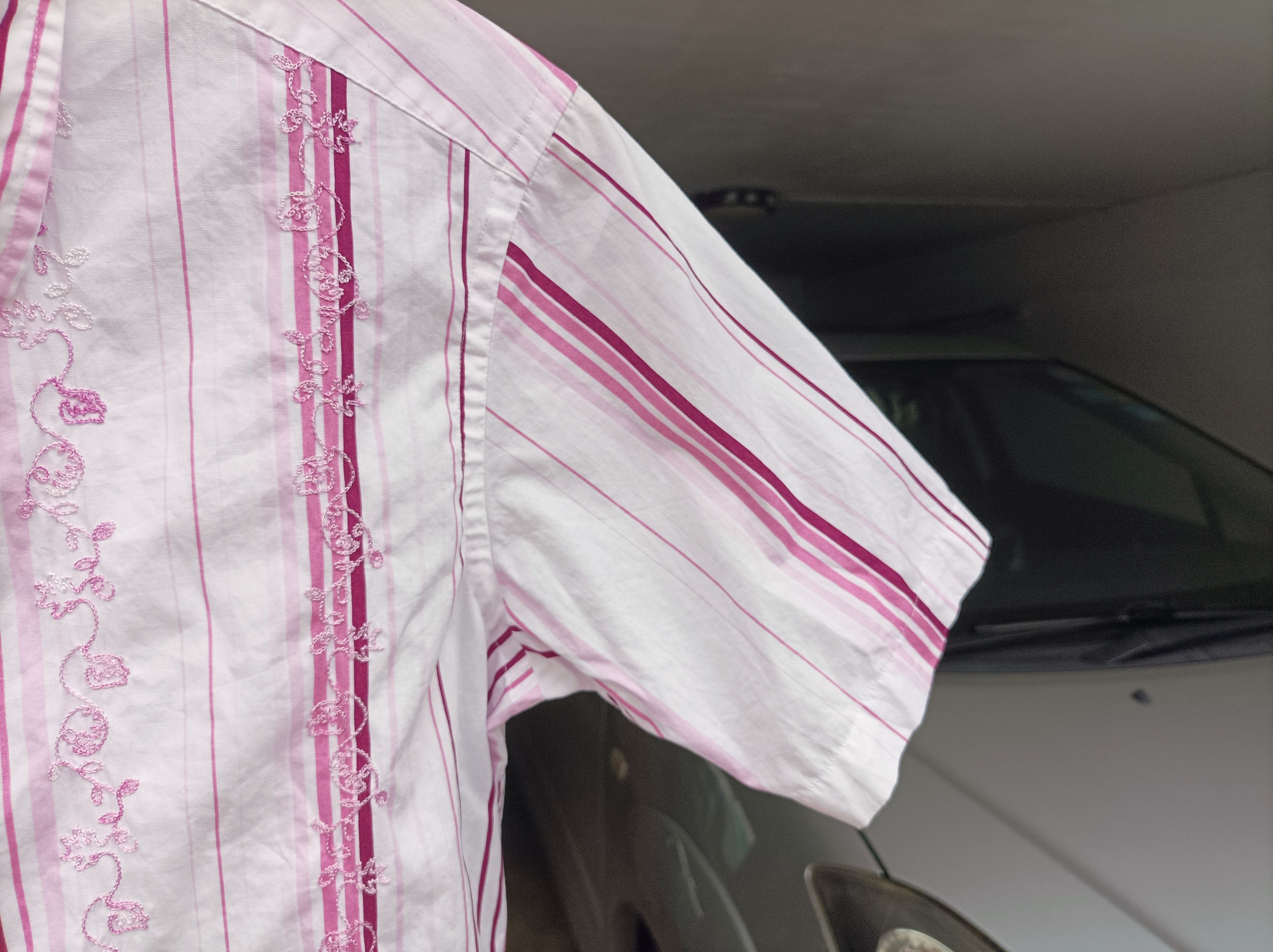 Yohji Yamamoto (S335) A.A.R. Against All Risks Japan White Pink Strip Shirt Size US M / EU 48-50 / 2 - 5 Thumbnail
