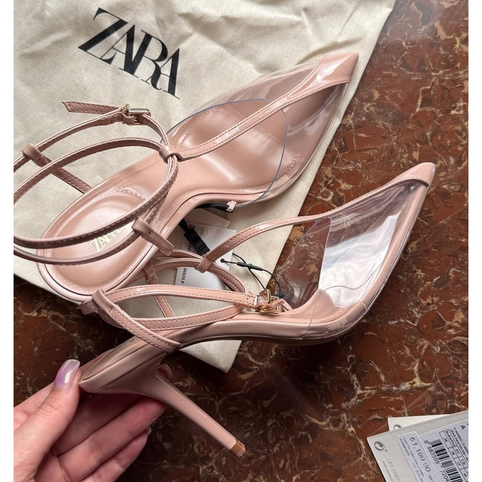 Zara ZARA Pointed Toe Slingback Heels NWT Size US 8 / IT 38 - 12 Thumbnail