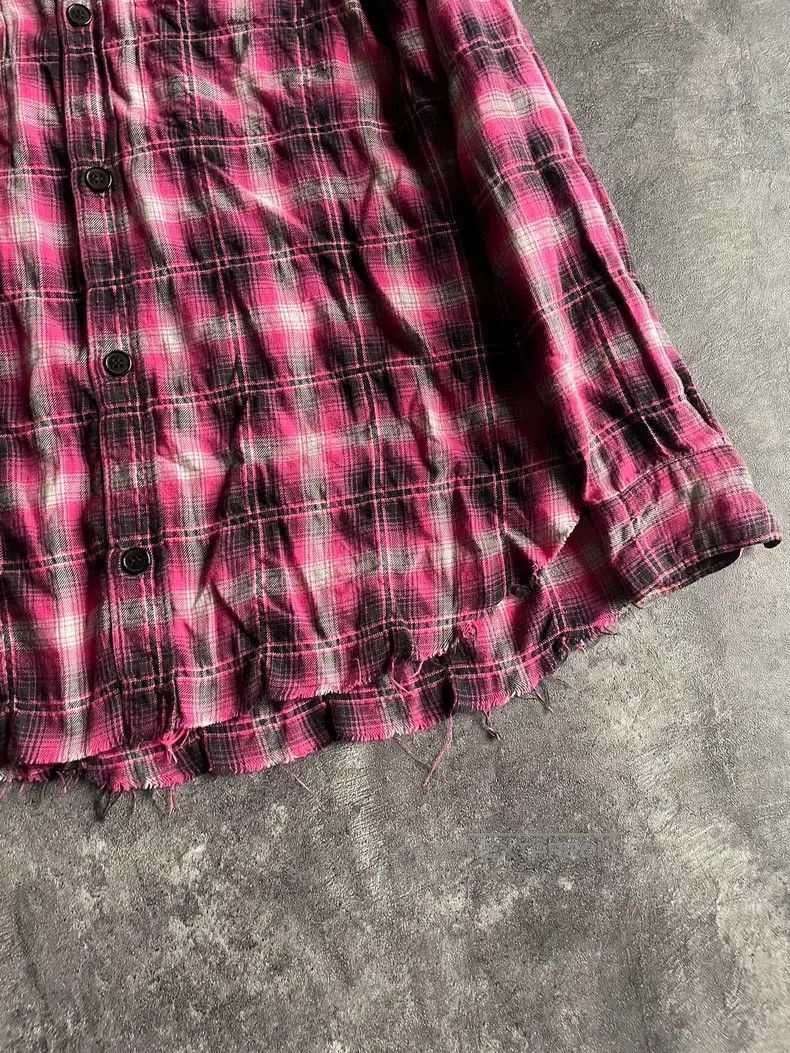 Saint Laurent Paris Saint Laurent Paris Frayed Washed Plaid Shirt Size US M / EU 48-50 / 2 - 4 Thumbnail