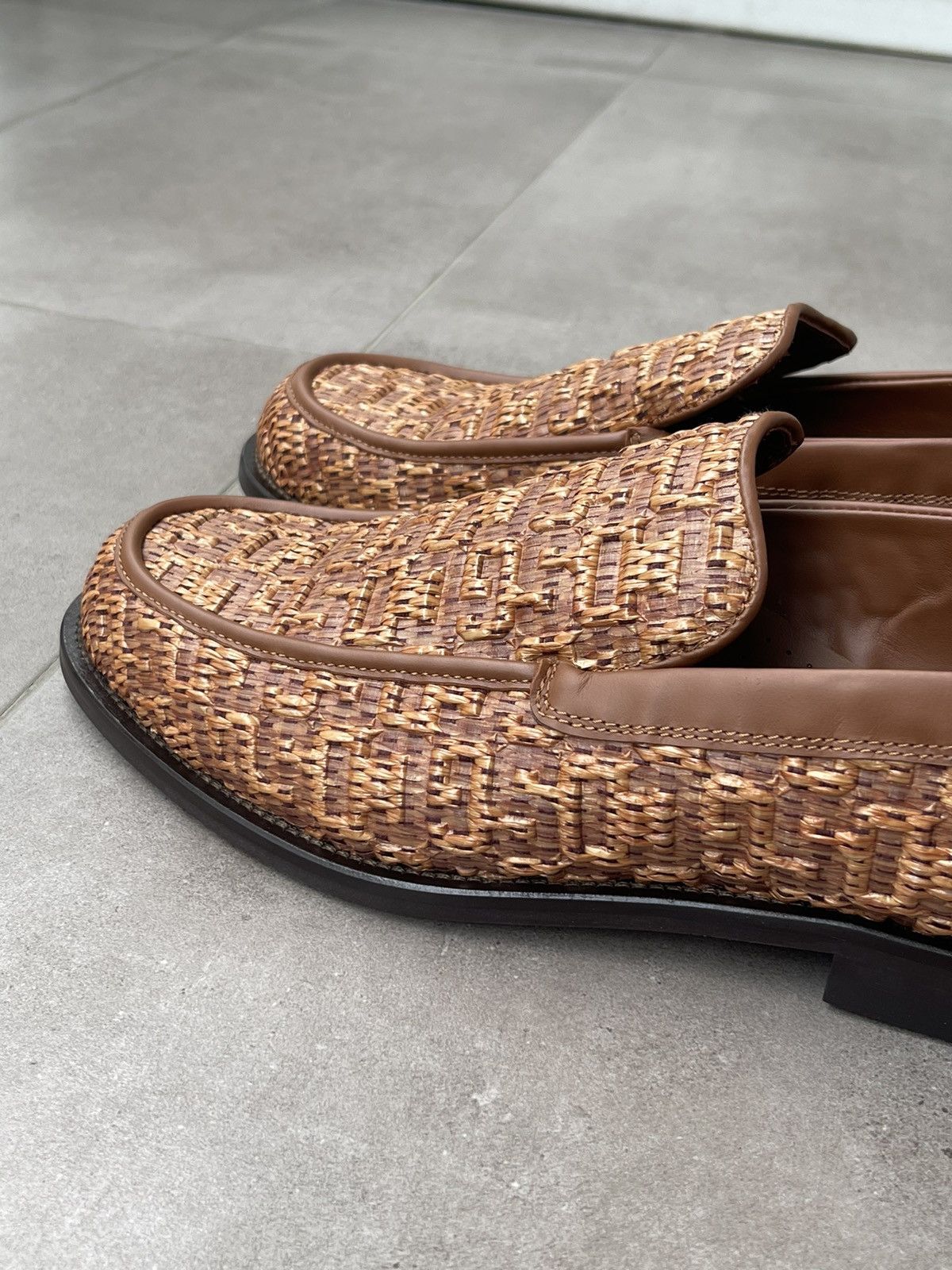 GCDS !DS! SS24 GCDS Monogram Rafia Brown Loafers Size US 11 / EU 44 - 9 Thumbnail