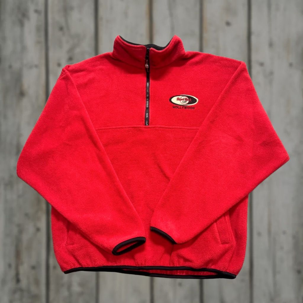 Hard Rock Cafe Hard Rock Cafe Sweatshirt Quarter Zip Pullover Red XL Men Fleece Distressed Hangar Ready Shoes? Size US XL / EU 56 / 4 - 1 Thumbnail