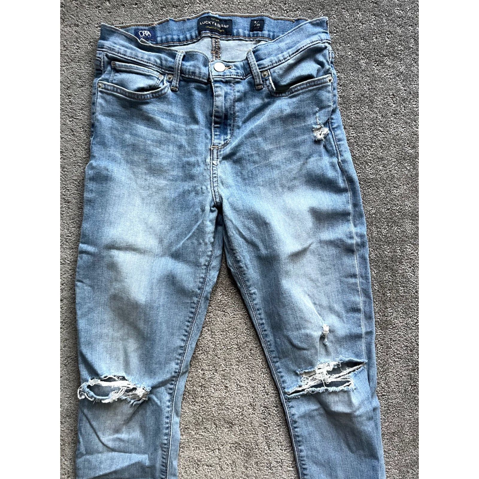 Lucky Brand VINTAGE Lucky Brand Womens Jeans Skinny Fit Low Rise 28in Inseam Size 8 Blue Denim Size 30" / US 8 / IT 44 - 2 Thumbnail