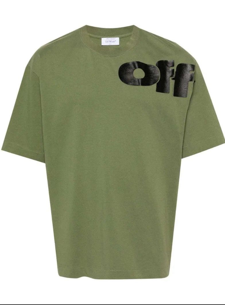 Off-White Off-White Men's Shared Logo Tee Olive XS Size US XS / EU 42 / 0 - 1 Thumbnail