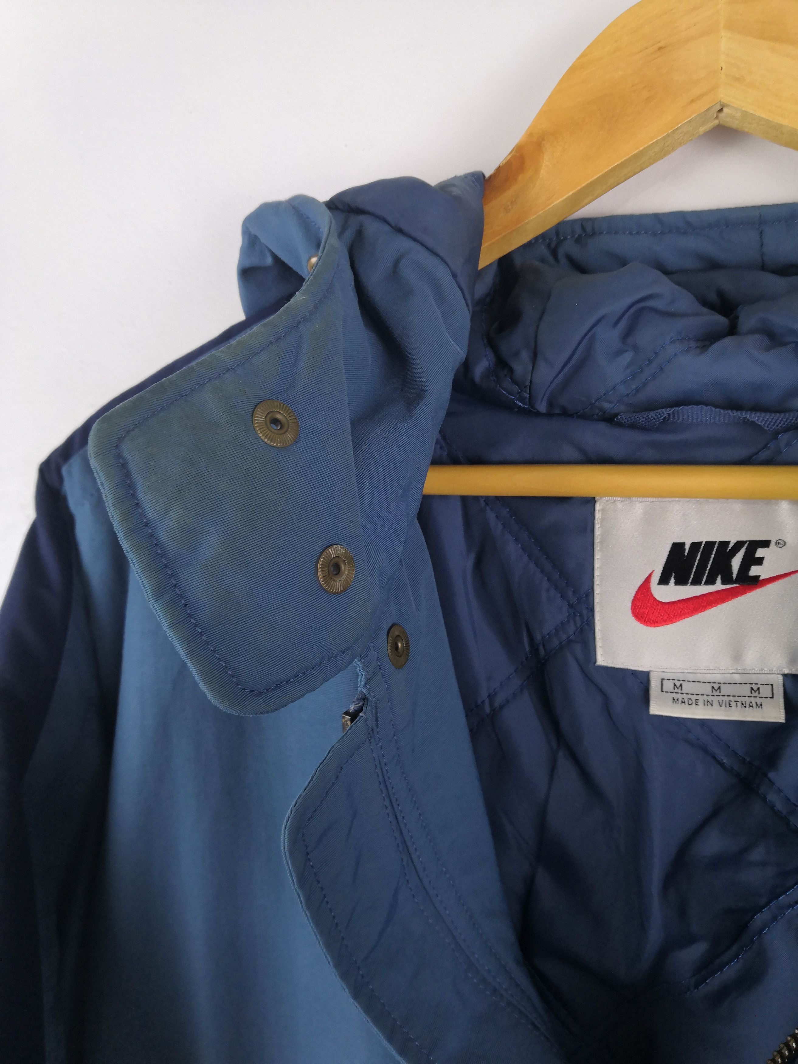 Nike Vintage 90s Nike Puffer Long Jacket Big Logo Nike Hoodie Size US L / EU 52-54 / 3 - 7 Thumbnail