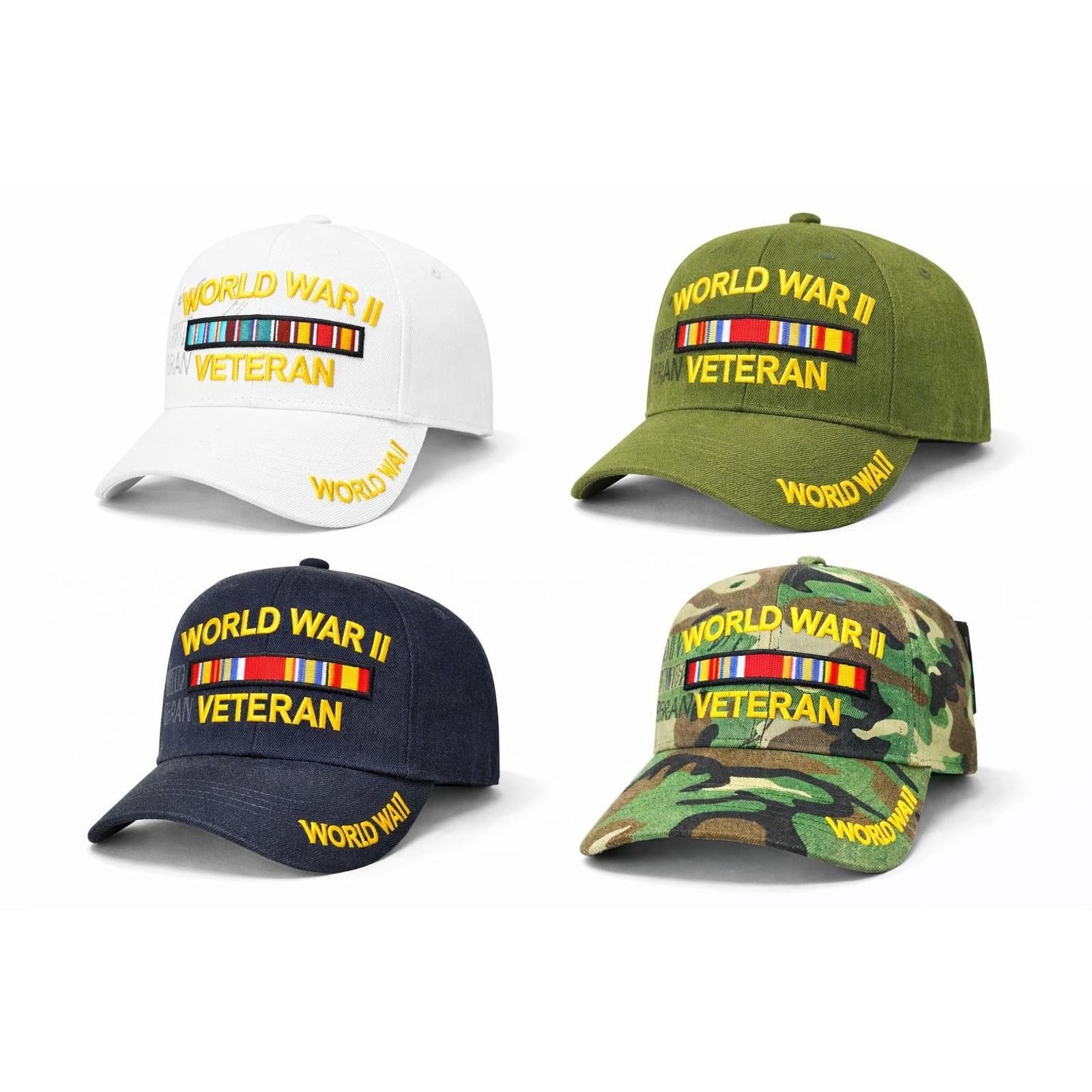 Other Hats Awesome Officially Licensed WWII Vet Cap - Adj - Camo Size ONE SIZE - 2 Thumbnail